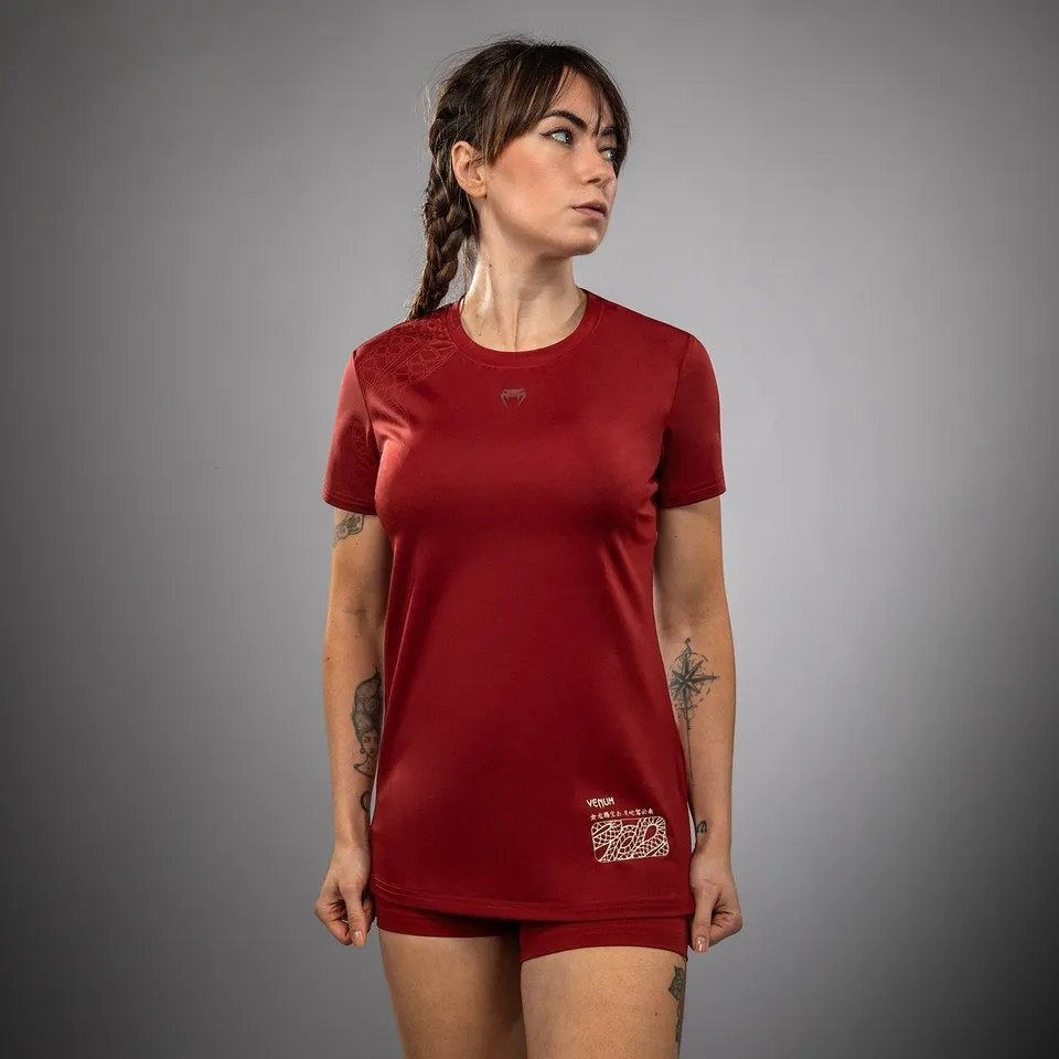 venum-serpenti-damen-dry-tech-t-shirt-burgunder-elfenbein image 1