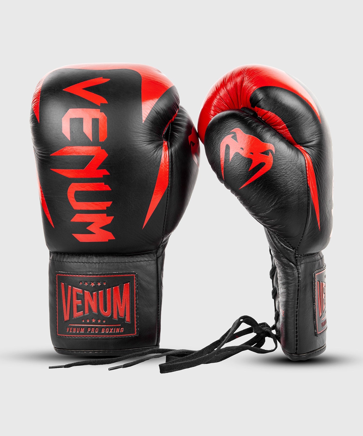 venum-hammer-profi-boxhandschuhe-mit-schn-rung-schwarz-rot image 2