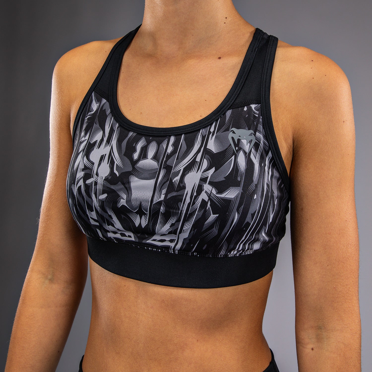 venum-tiger-damen-sport-bh-schwarz-silber image 3