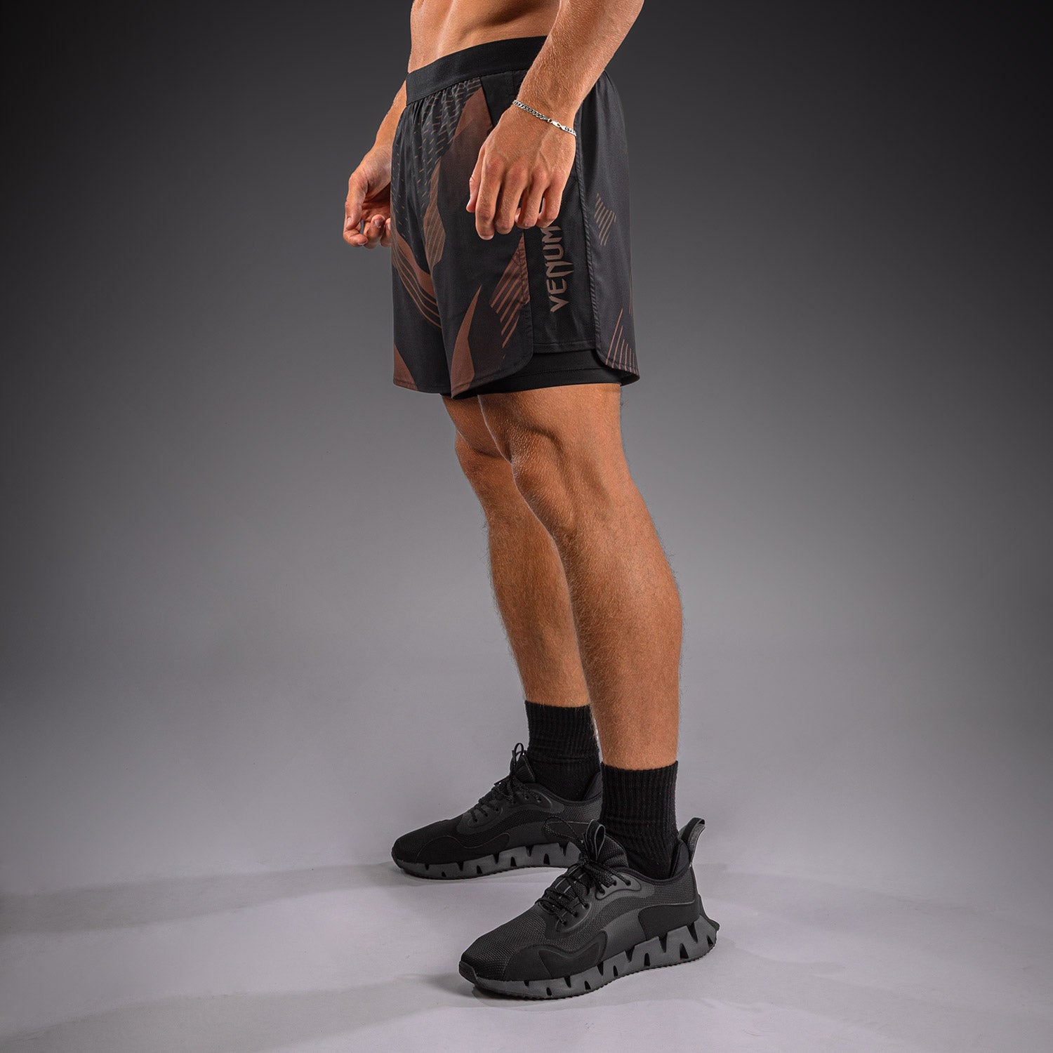 venum-no-gi-6-0-trainingsshorts-schwarz-braun-2-in-1-mma-bjj-shorts image 2