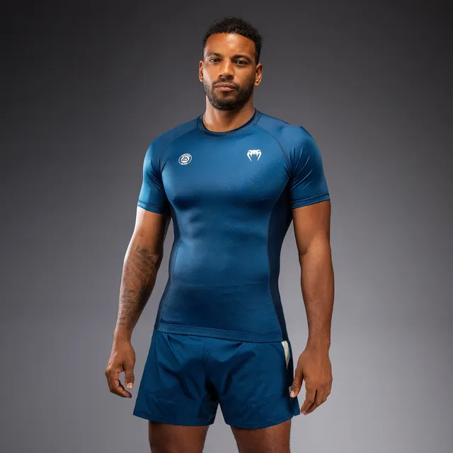 venum-x-roger-gracie-academy-kurzarm-rashguard-blau image 1