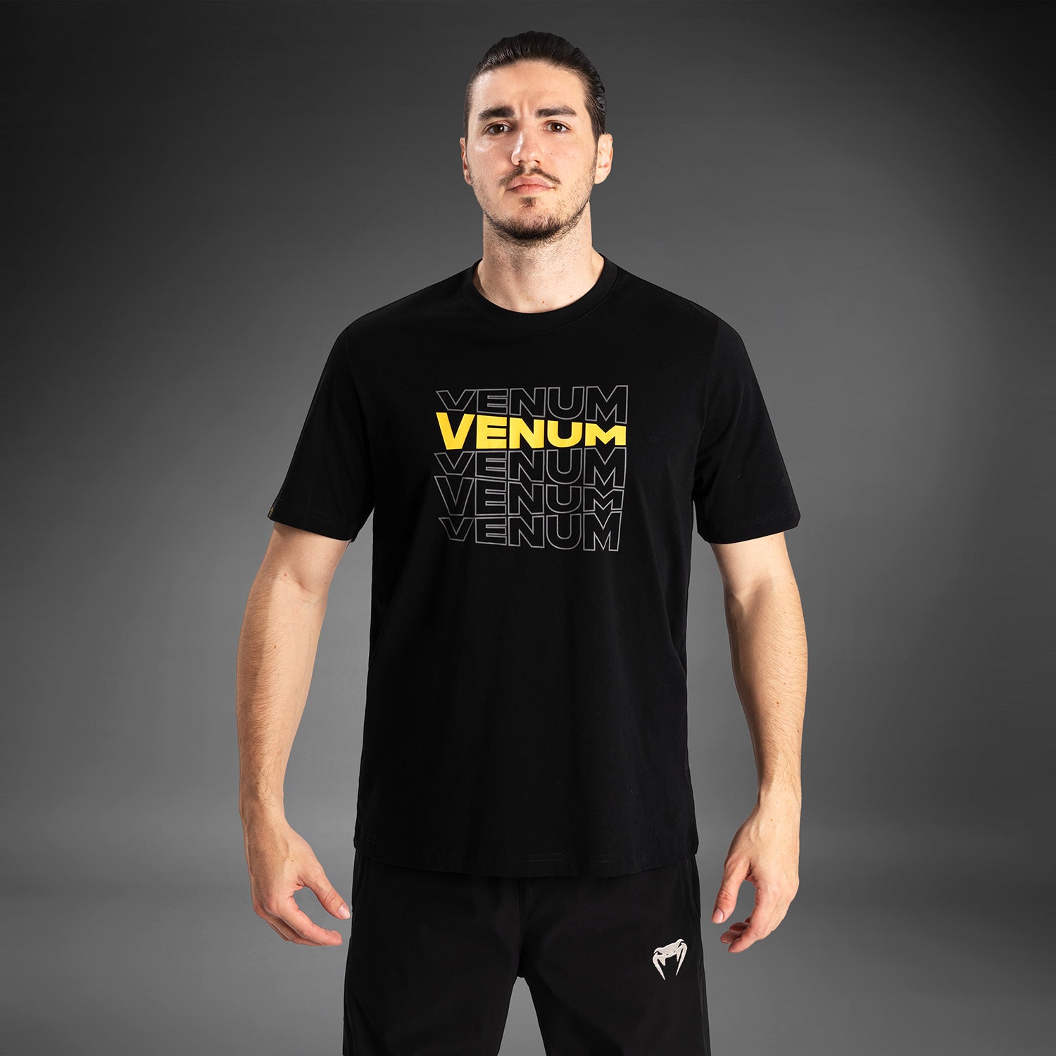 venum-vertigo-kurzarm-t-shirt-herren-schwarz-gelb image 1
