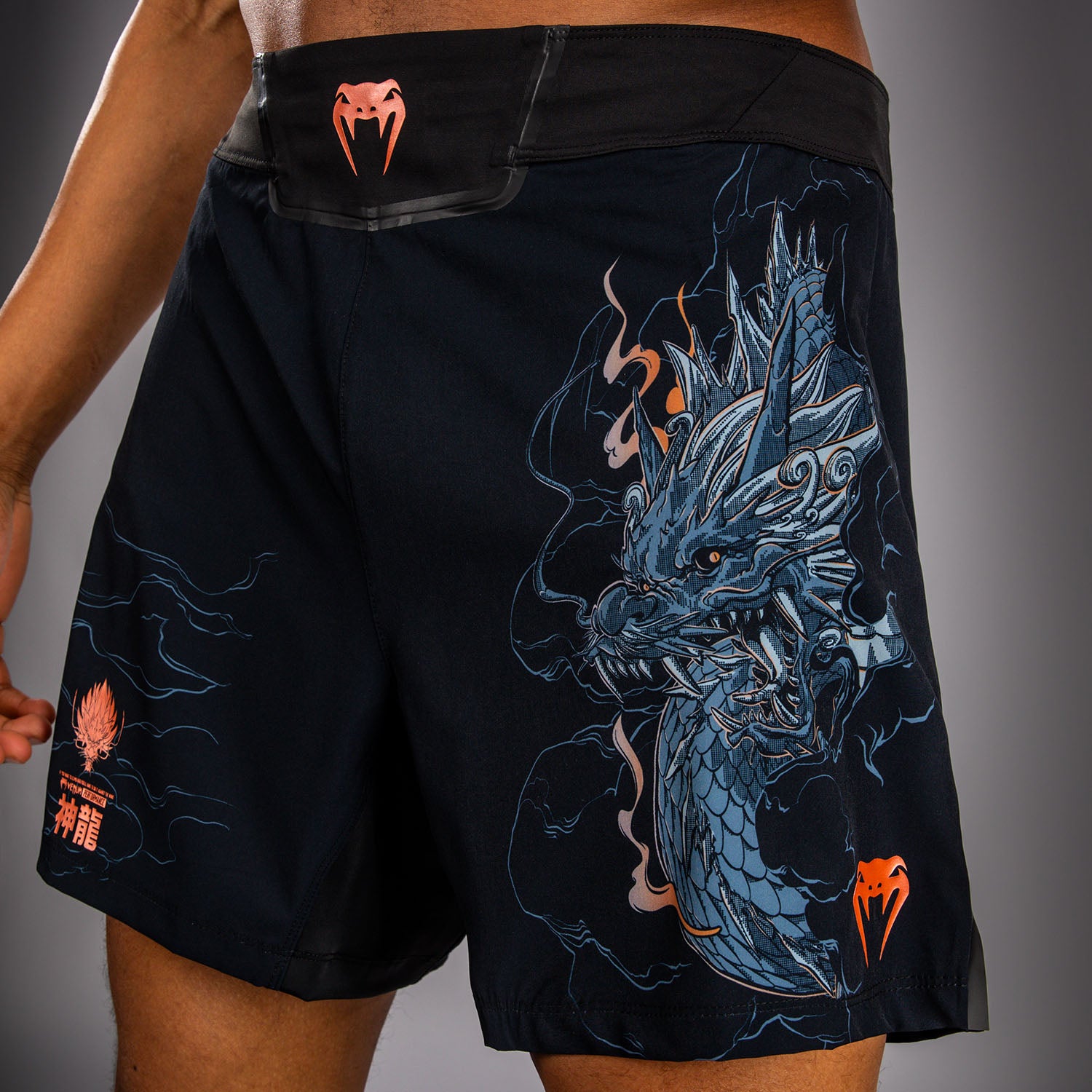 venum-thunder-dragon-fightshorts-herren-schwarz-grau-kupfer image 5