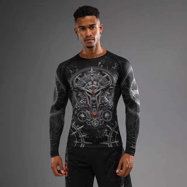 venum-gladiator-5-0-langarm-rashguard-herren-schwarz-silber image 1