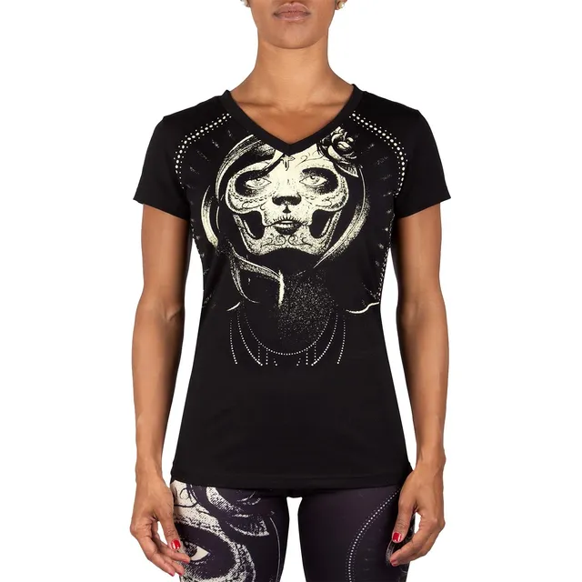 venum-santa-muerte-t-shirt-damen-schwarz-gelb image 1