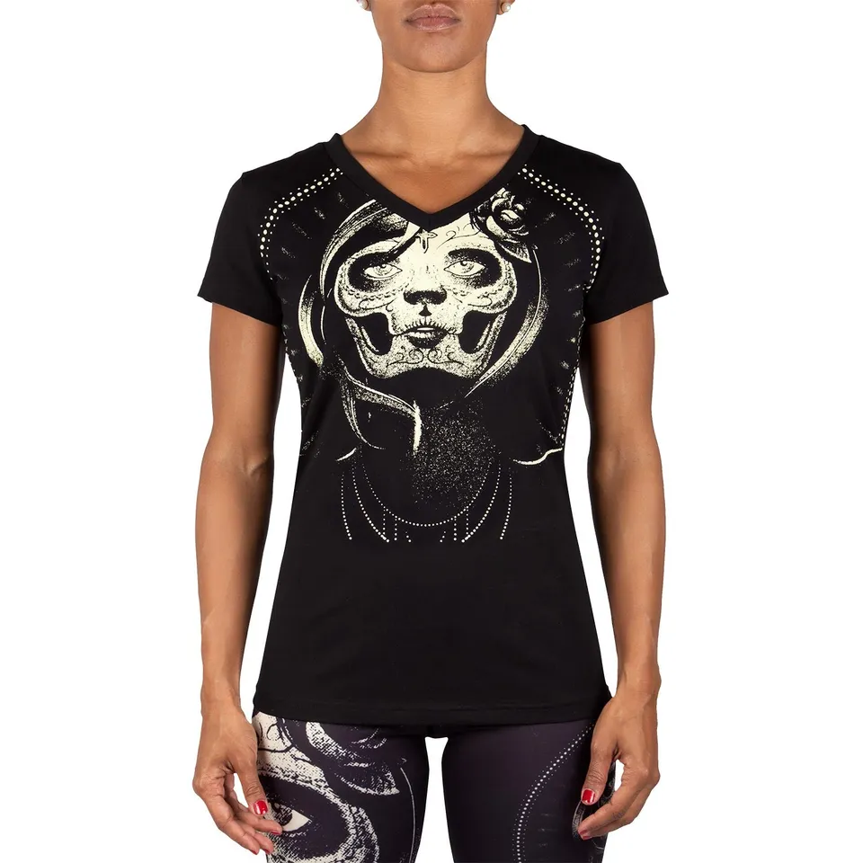 venum-santa-muerte-t-shirt-damen-schwarz-gelb image 1