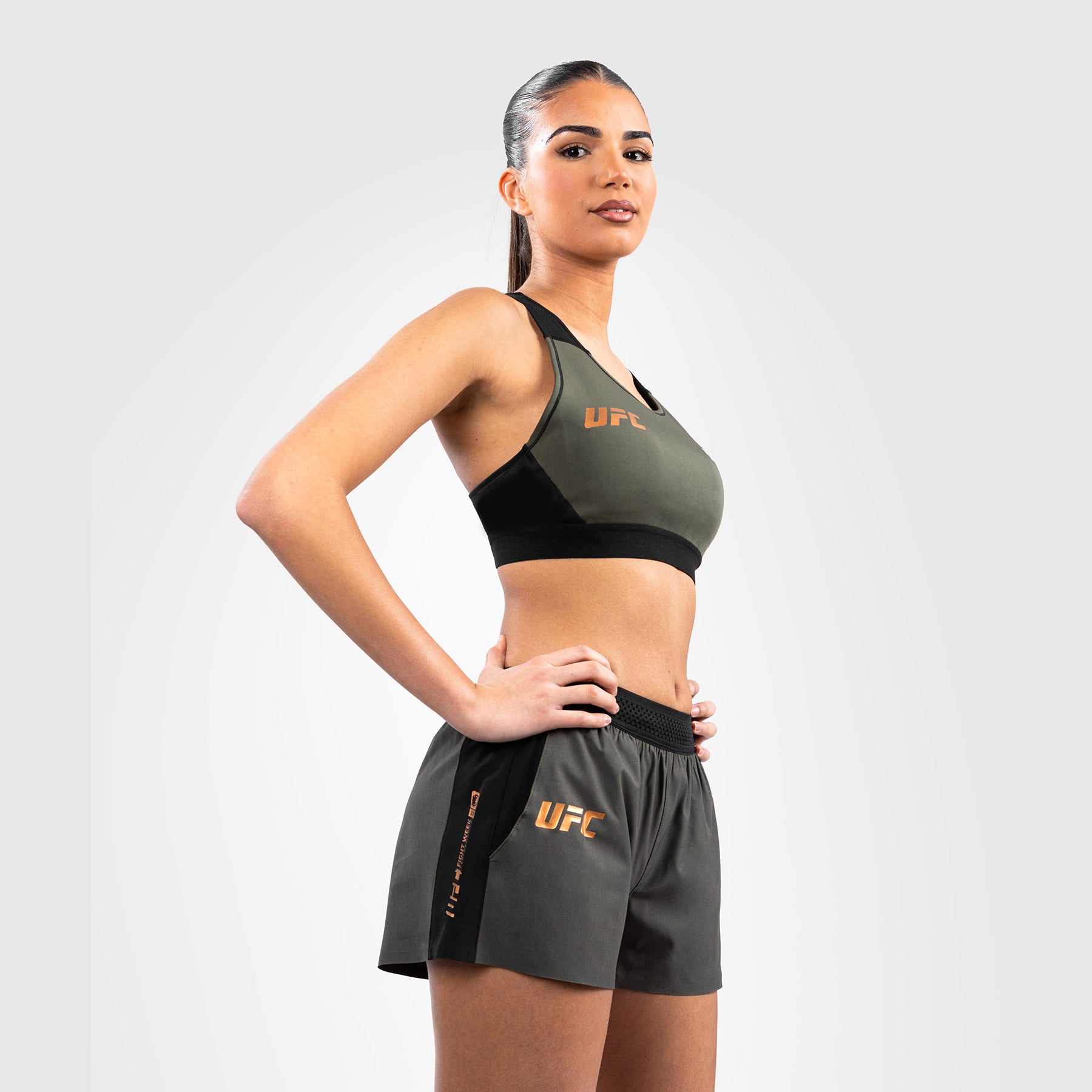 venum-ufc-adrenaline-fight-week-performance-short-damen-khaki-gold image 5