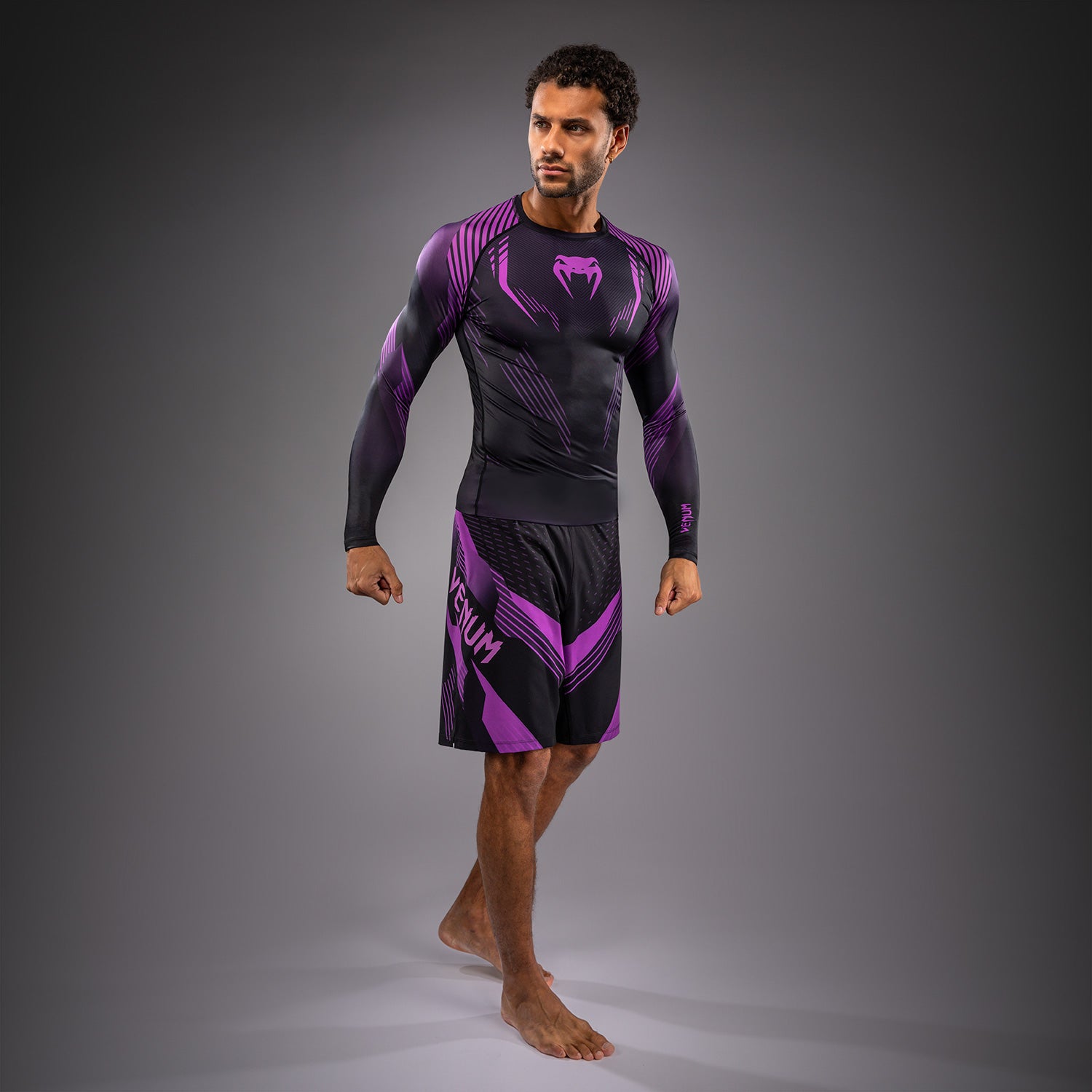 venum-no-gi-6-0-langarm-rashguard-herren-schwarz-lila image 2
