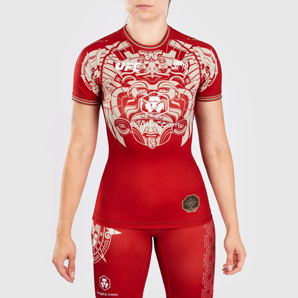 venum-noche-ufc-authentic-fight-night-damen-rashguard-kurzarm-rot image 1