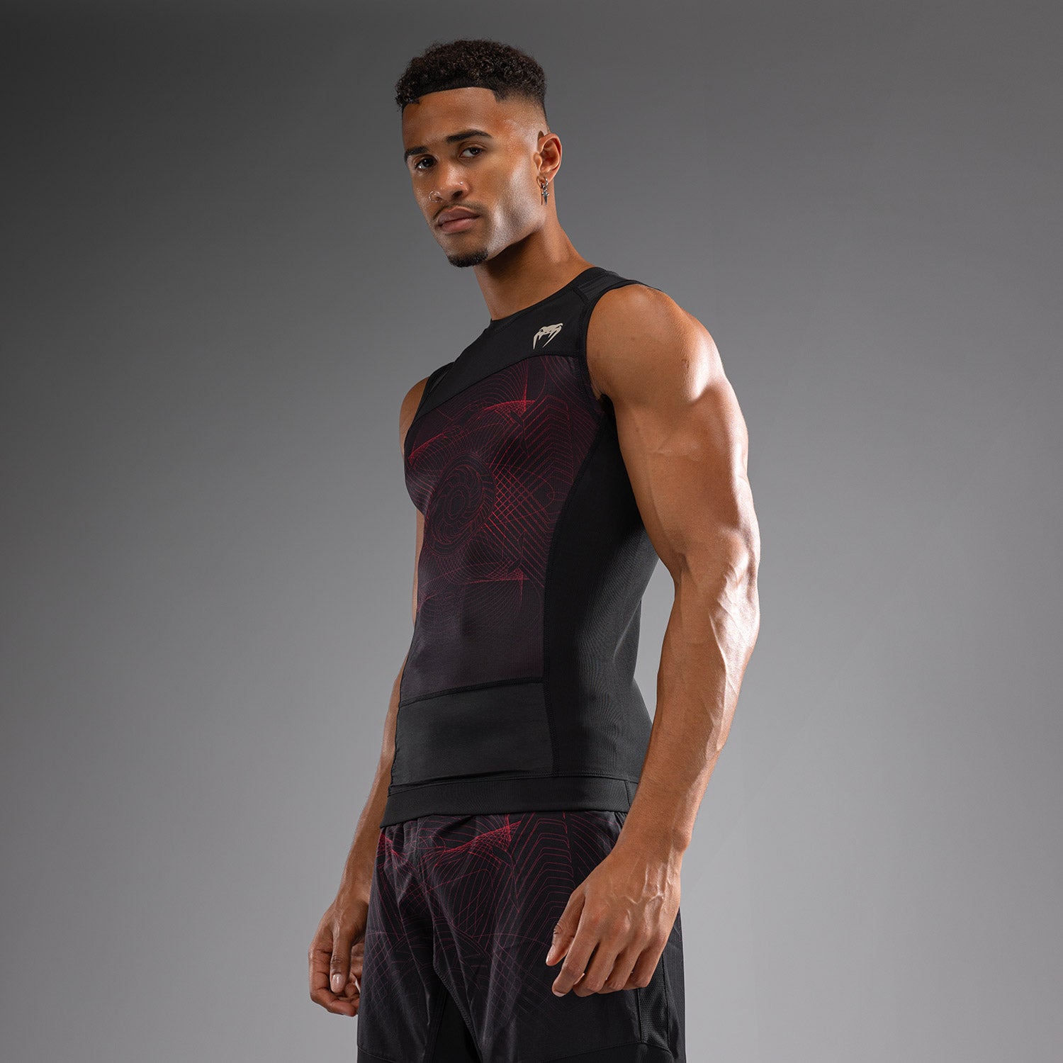 venum-g-fit-air-herren-rmelloses-rashguard-tiefschwarz-feuerrot image 4