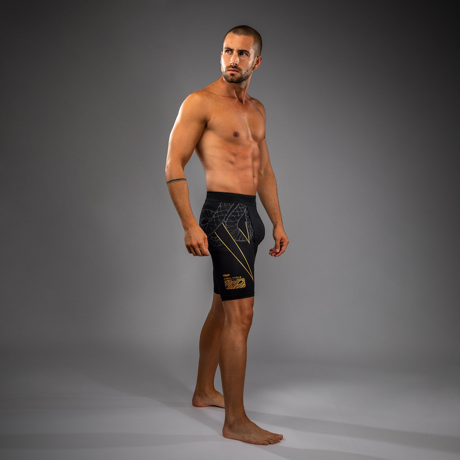 venum-serpenti-vale-tudo-shorts-herren-schwarz-silber-gold image 2
