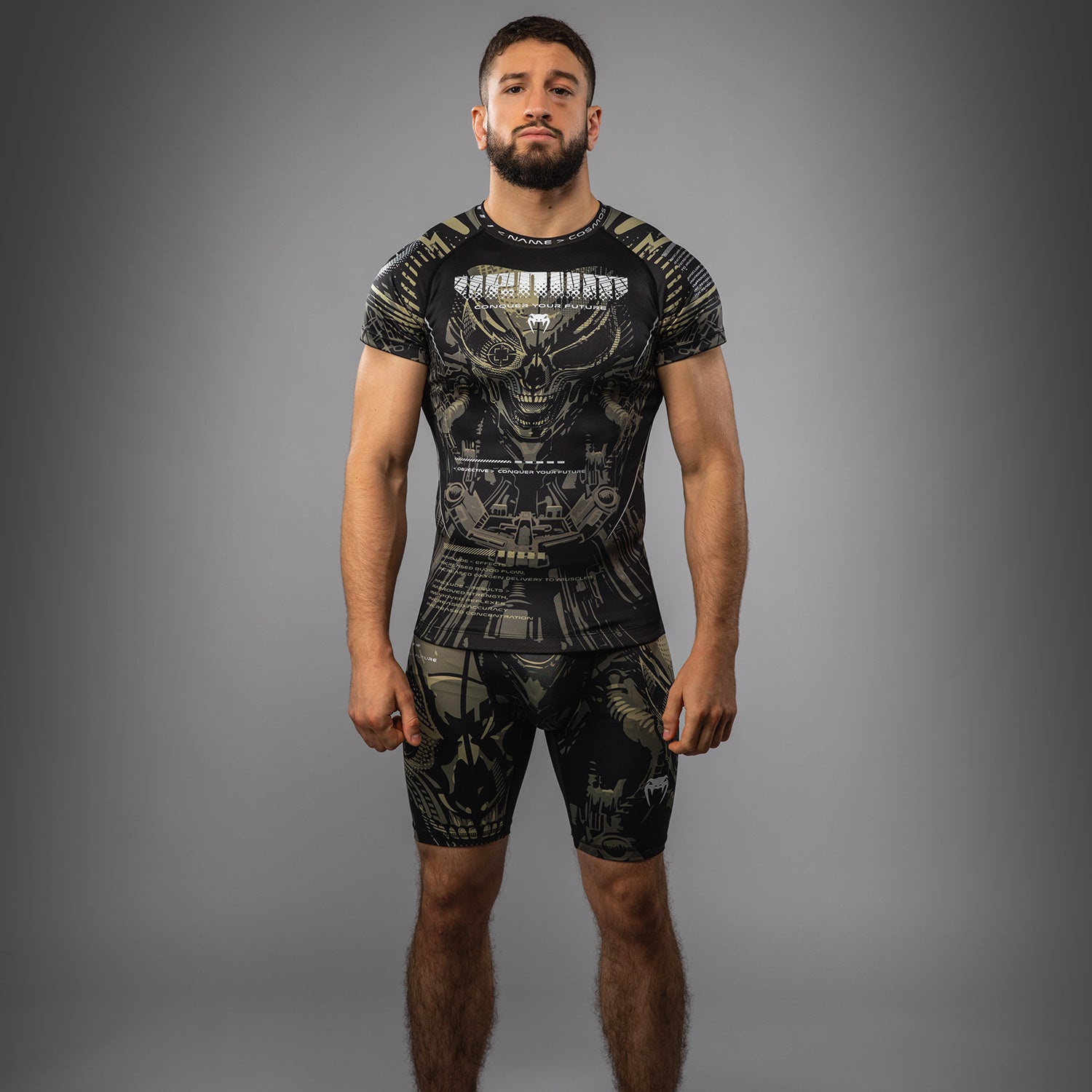 venum-invader-kurzarm-rashguard-schwarz-sand-f-r-herren image 1