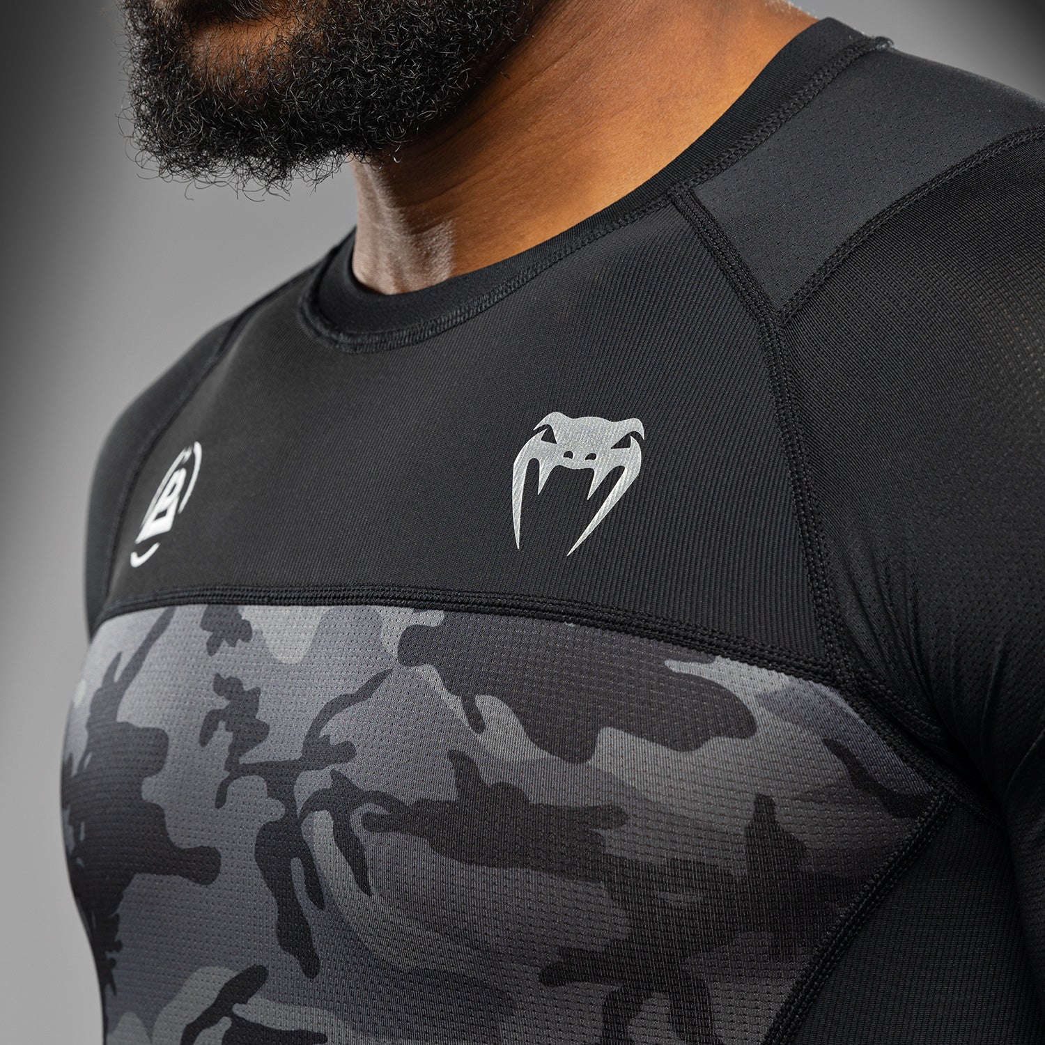 venum-x-polaris-kurzarm-rashguard-schwarz-grau-herren image 8