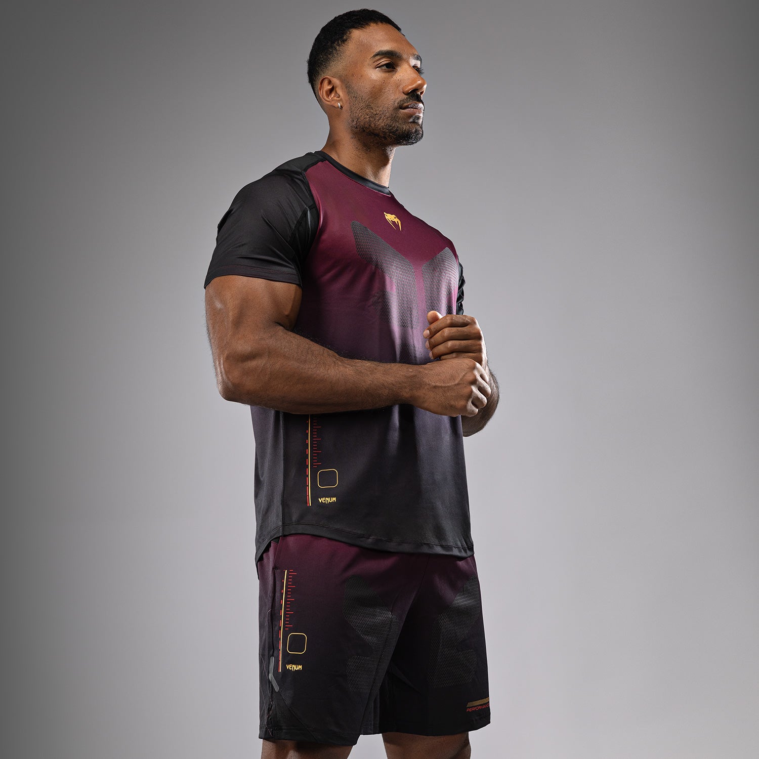venum-tactical-xt-dry-tech-t-shirt-herren-schwarz-burgund-gold image 6