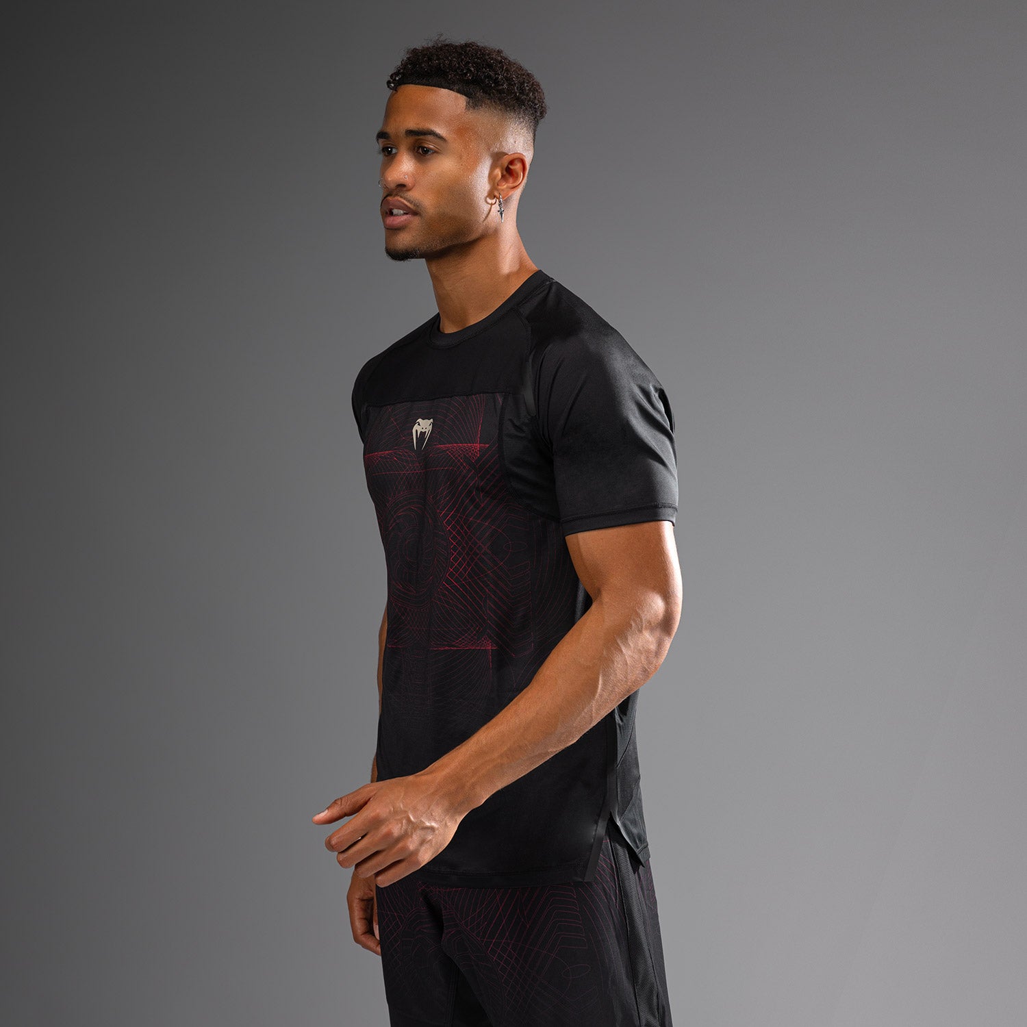 venum-g-fit-air-herren-dry-tech-t-shirt-tiefschwarz-feuerrot image 2