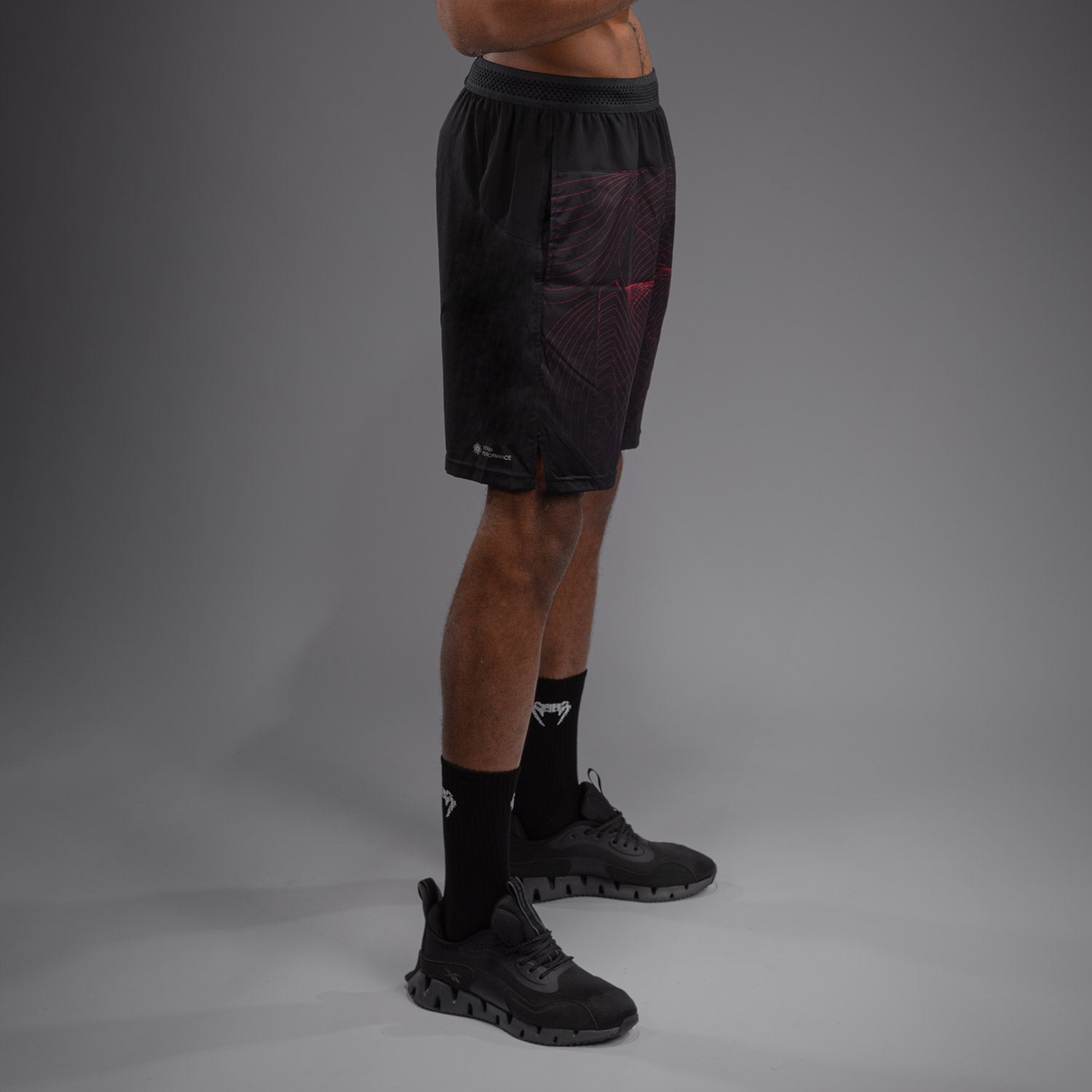 venum-g-fit-air-herren-trainingsshorts-tiefschwarz-feuerrot image 4