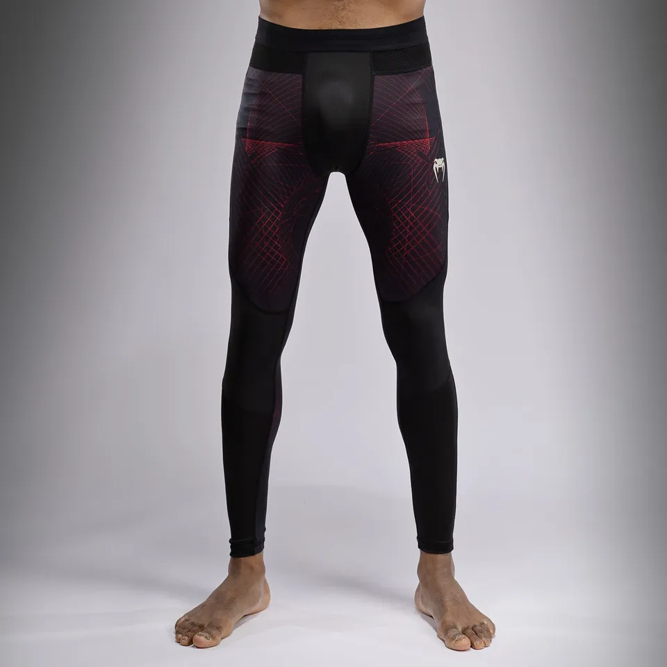venum-g-fit-air-herren-spats-kompressionshose-tiefschwarz-feuerrot image 1