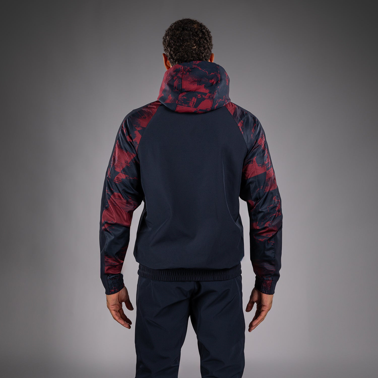 ufc-zenith-by-venum-authentic-fight-week-zip-hoodie-herren-marineblau-burgunderr image 3