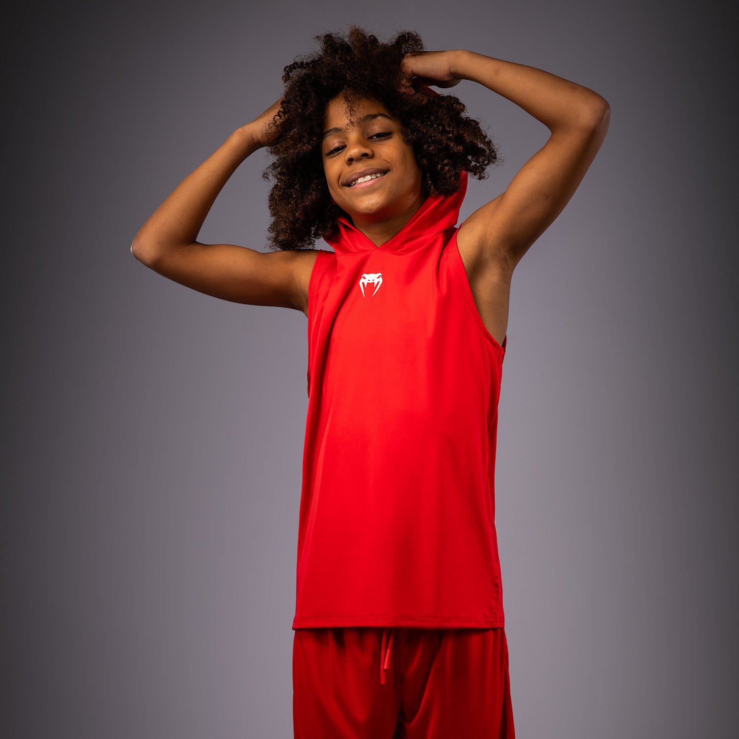 venum-elite-rmelloser-dry-tech-kapuzenpullover-f-r-kinder-rot image 4