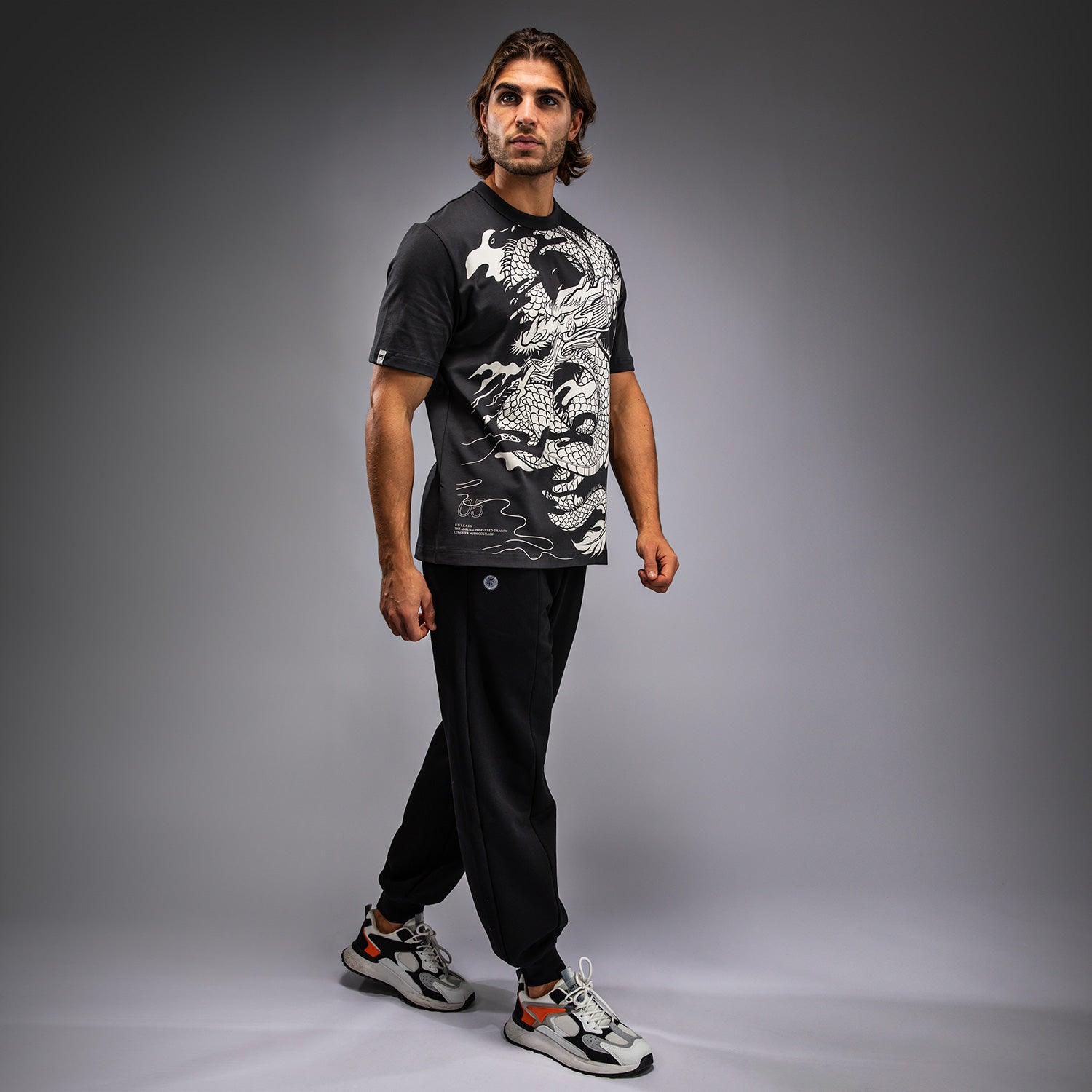 venum-dragon-s-flight-herren-t-shirt-anthrazitgrau-cremewei image 8