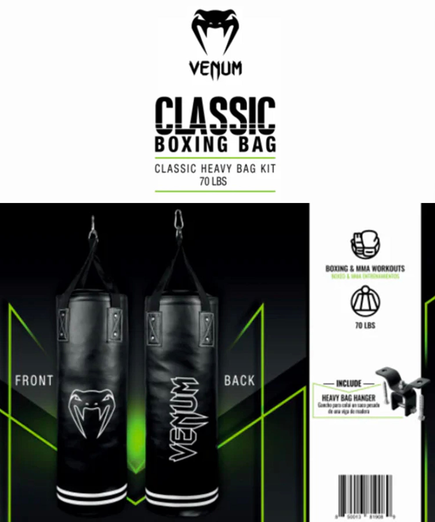 venum-classic-schwerer-boxsack-kit-70lbs-wlmt-edition-schwarz image 2