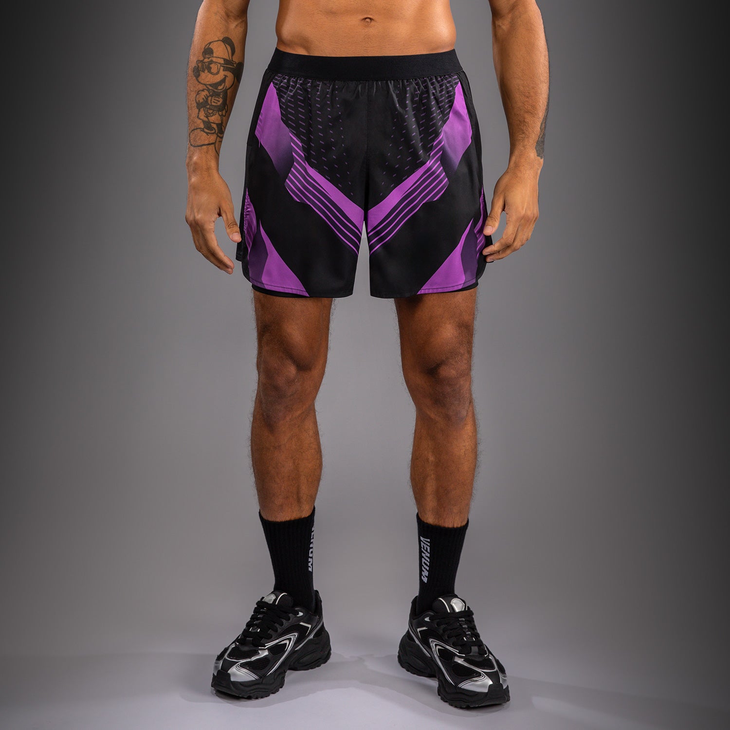 venum-no-gi-6-0-herren-trainingsshorts-2-in-1-schwarz-lila image 1