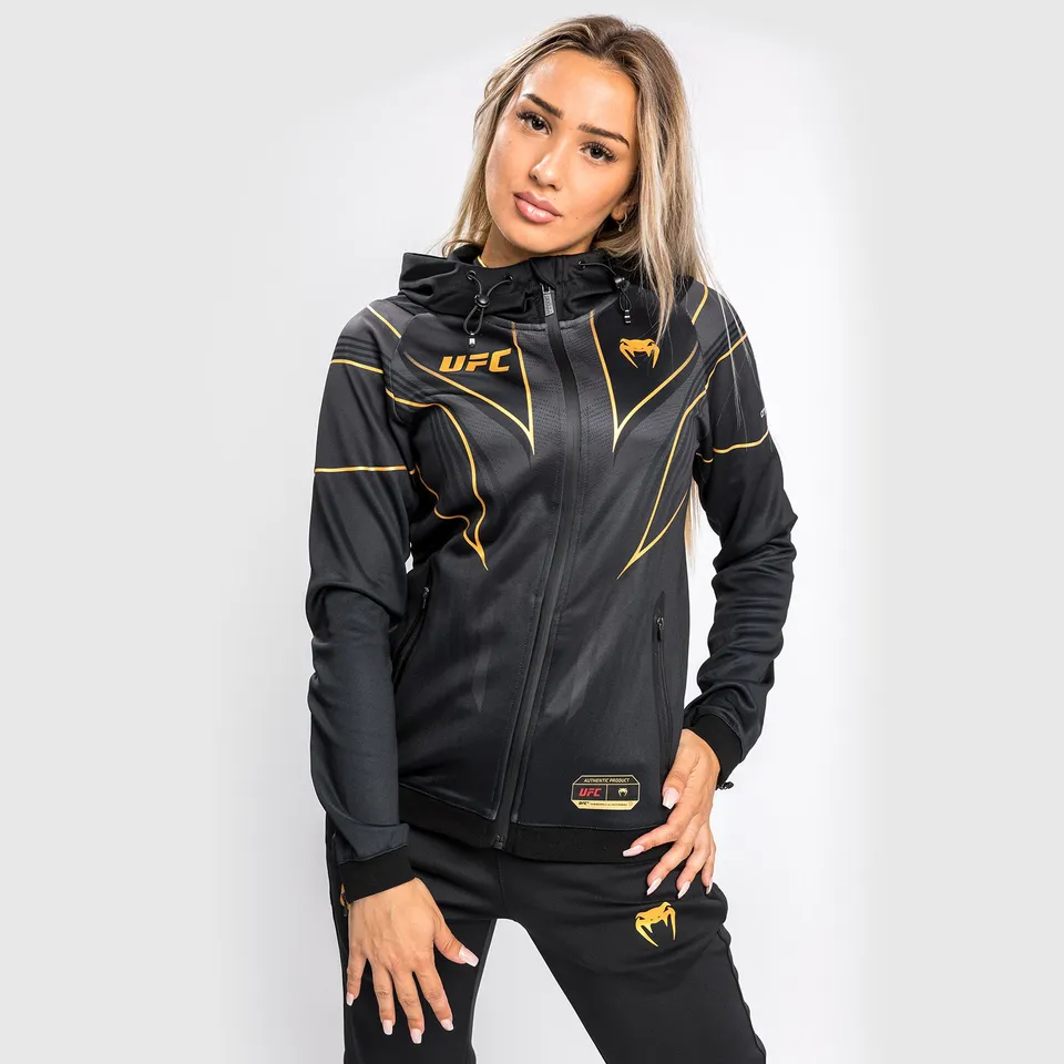 ufc-venum-authentic-fight-night-2-0-walkout-hoodie-damen-champion-schwarz-gold image 1