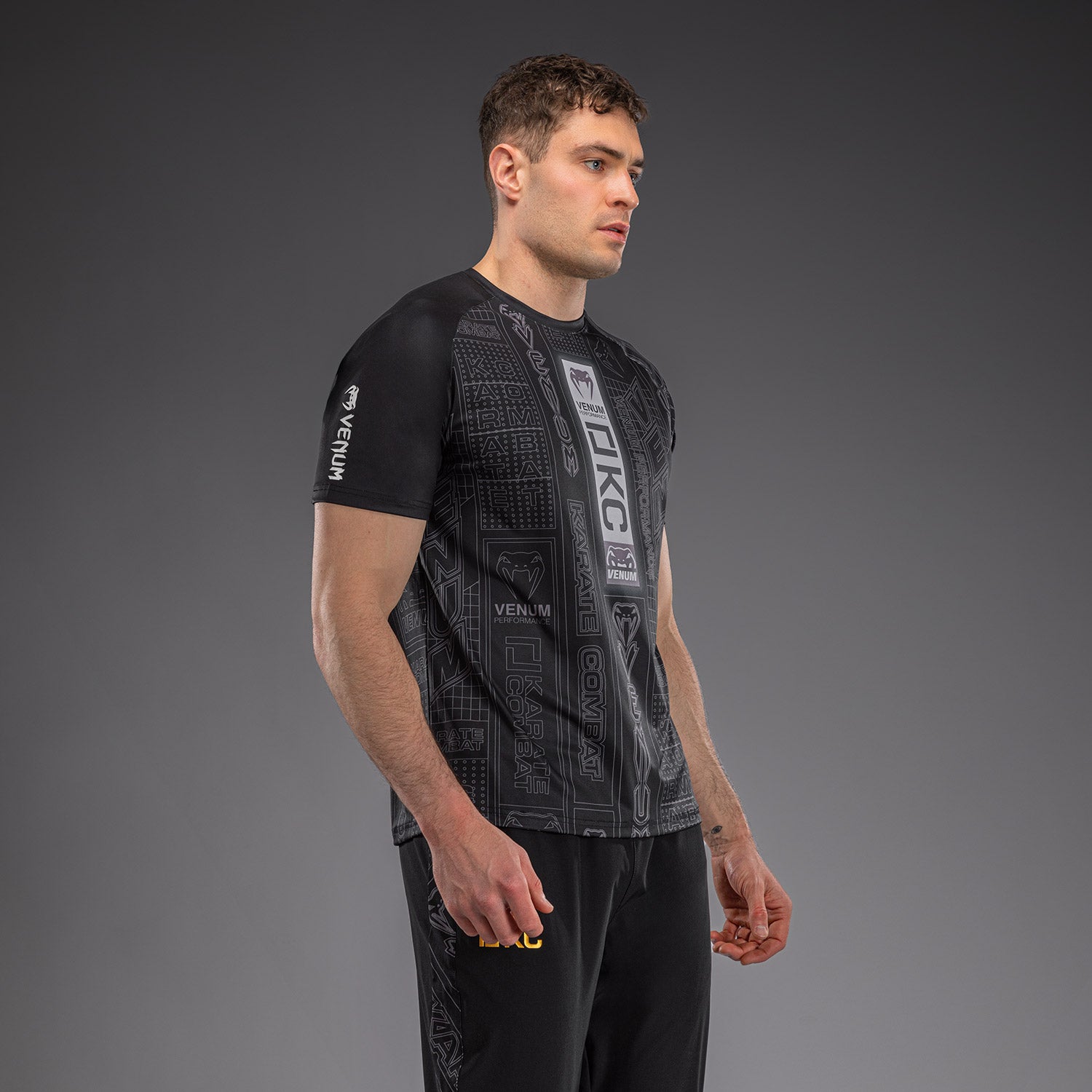venum-karate-combat-dry-tech-t-shirt-schwarz-grau-herren image 2