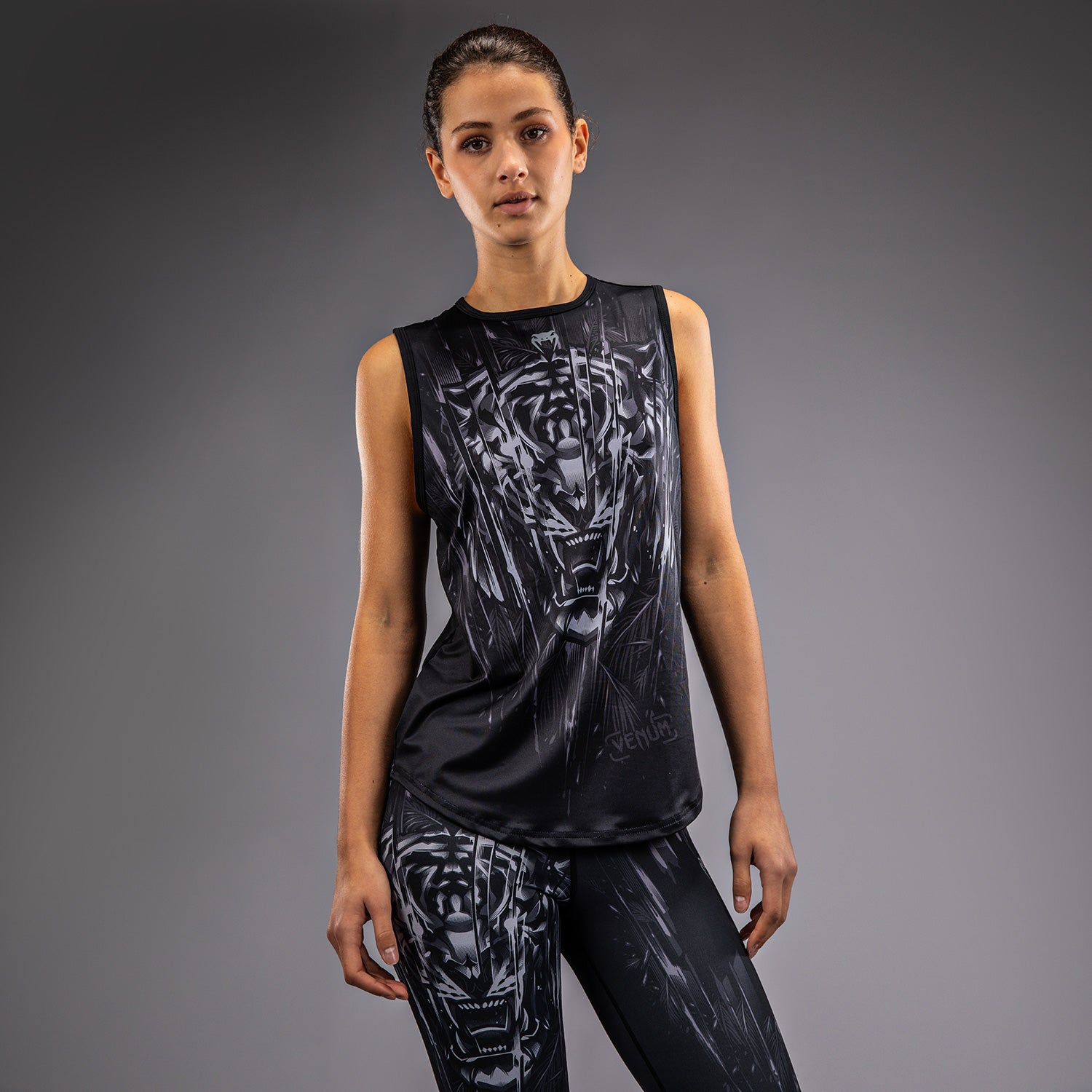 venum-tiger-damen-tanktop-schwarz-silber image 1