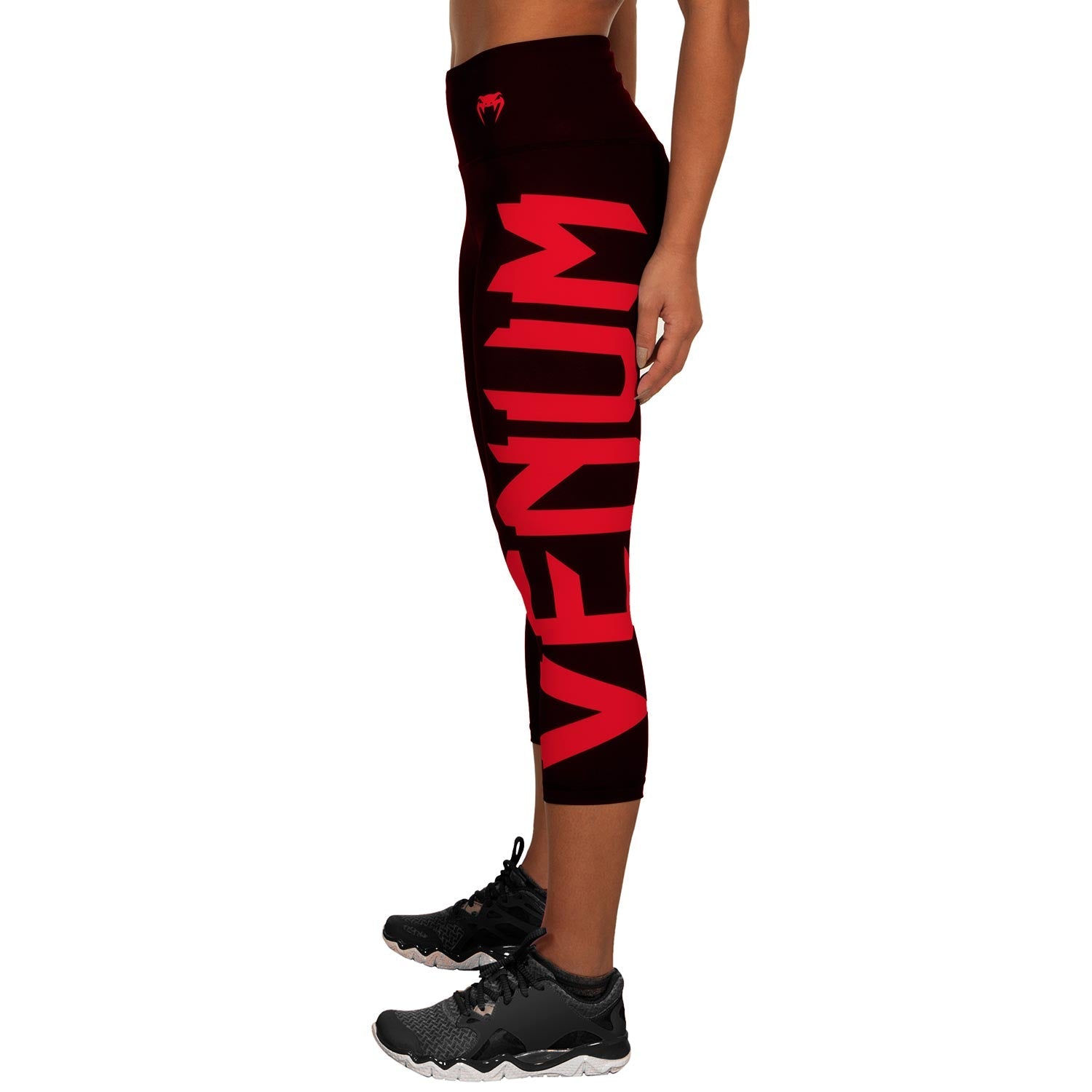 venum-giant-kurze-leggings-crops-schwarz-rot image 4