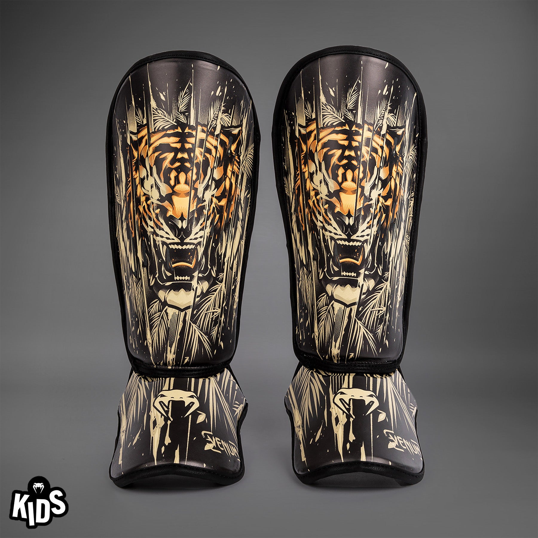 venum-tiger-kinder-schienbeinschoner-schwarz-neon-orange image 1