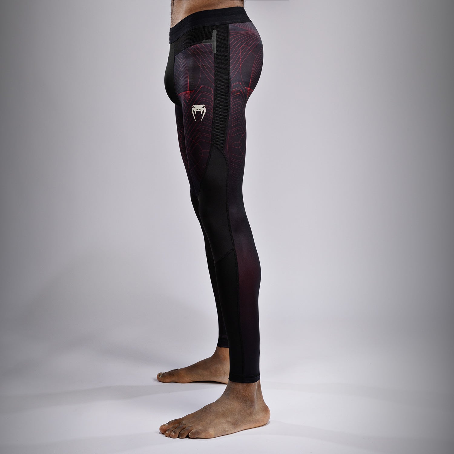 venum-g-fit-air-herren-spats-kompressionshose-tiefschwarz-feuerrot image 2