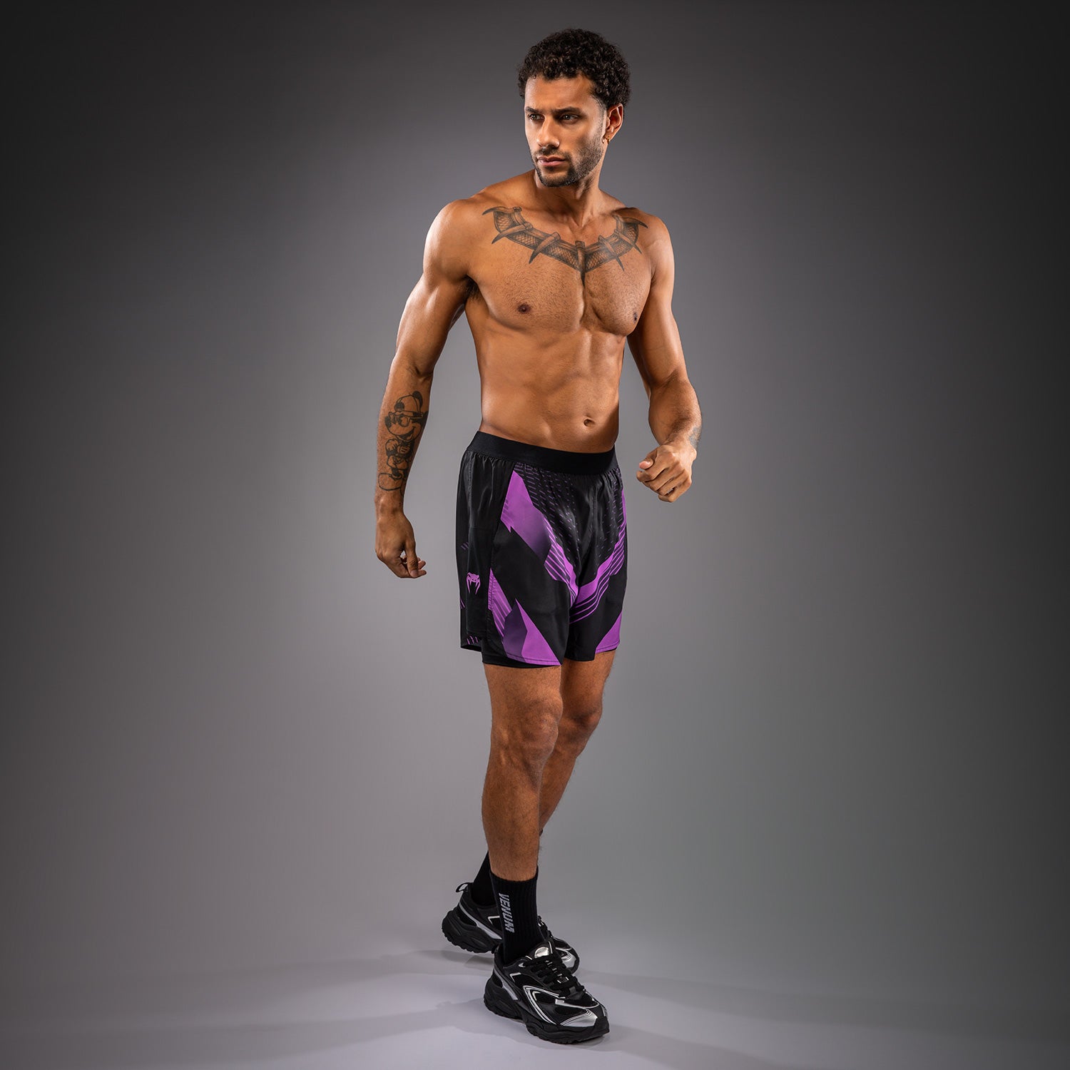 venum-no-gi-6-0-herren-trainingsshorts-2-in-1-schwarz-lila image 2