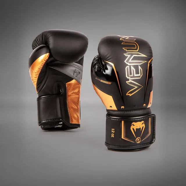 venum-elite-evo-boxhandschuhe-schwarz-bronze image 1