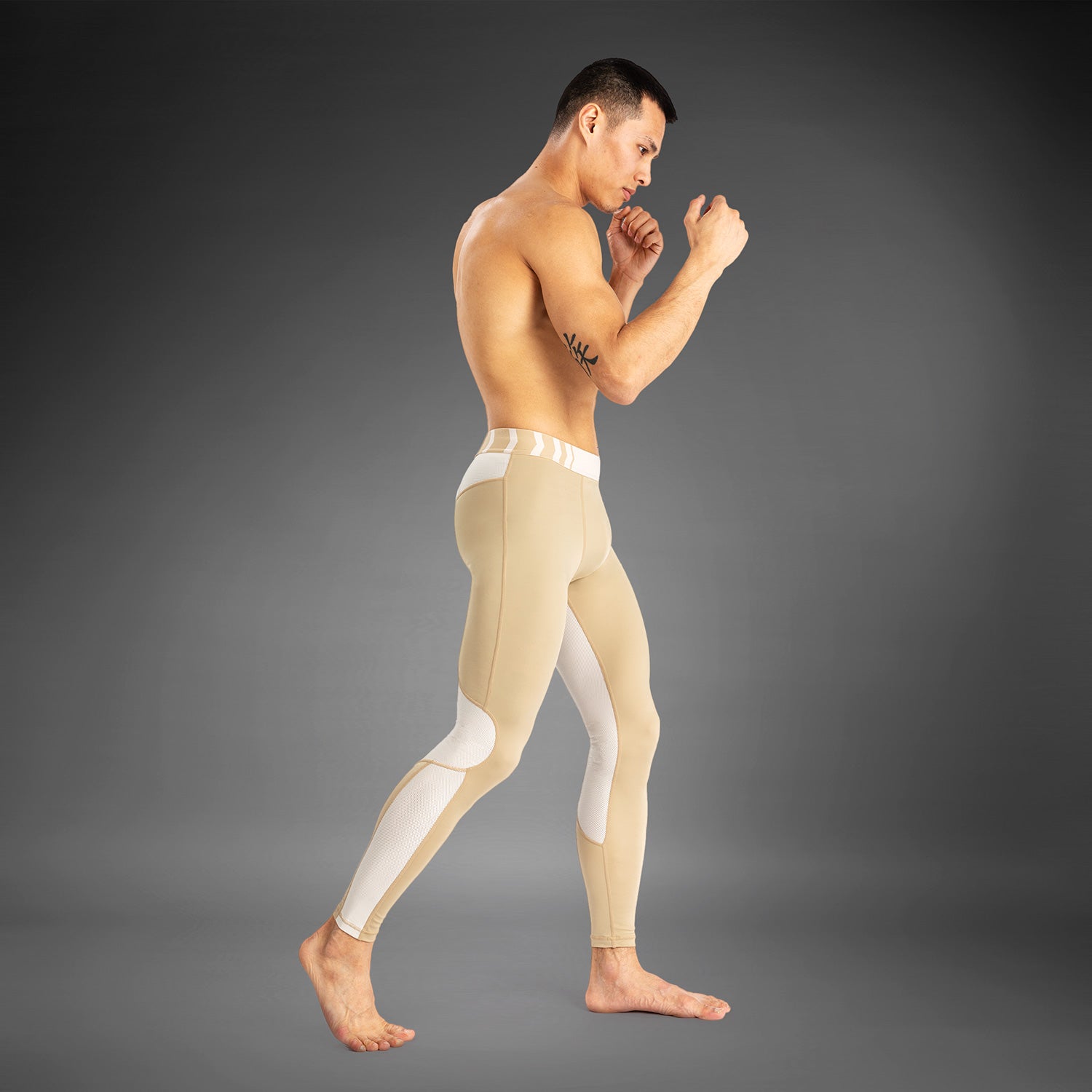 venum-tempest-herren-spats-kompressionshose-beige-sand image 4