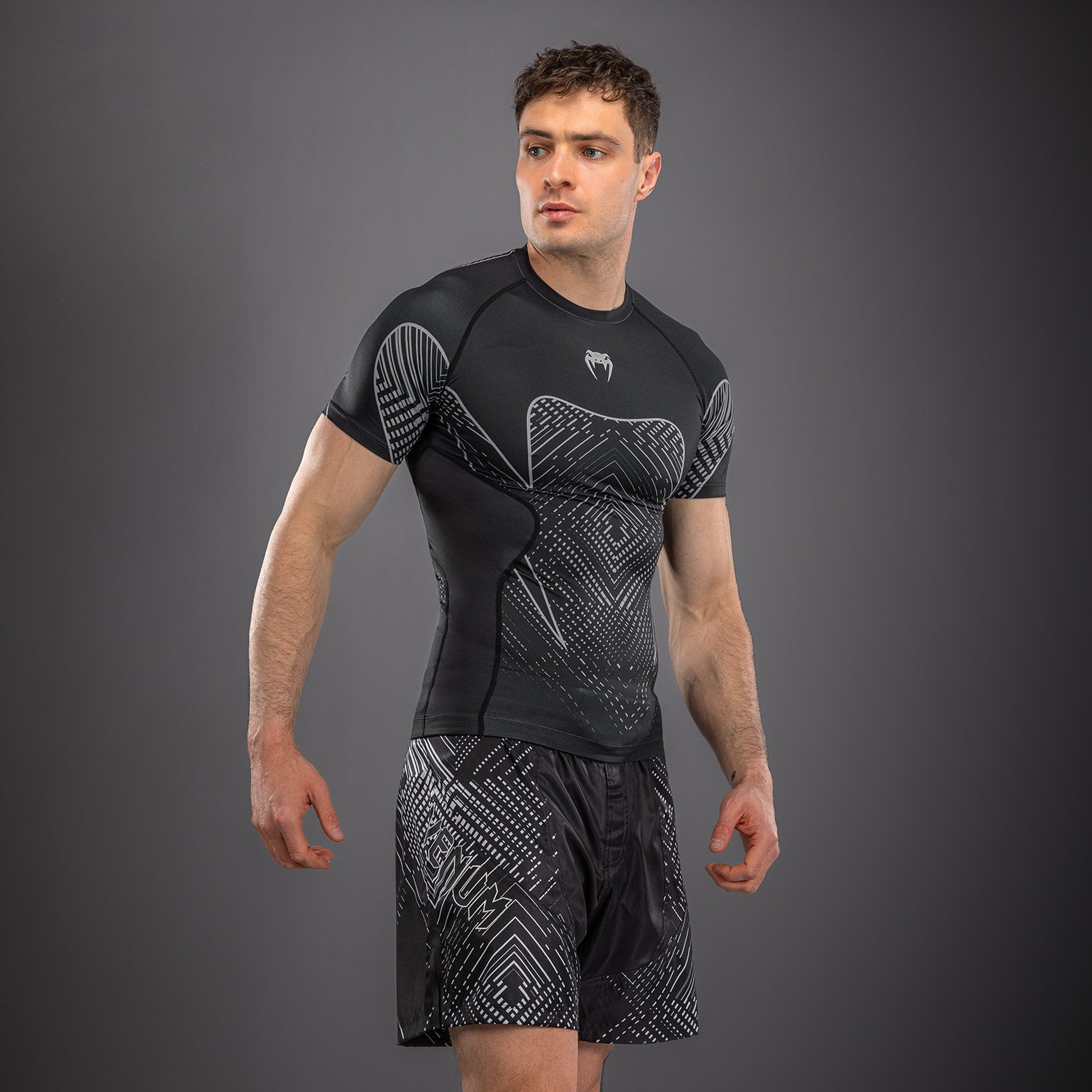 venum-midnight-fury-kurzarm-rashguard-schwarz-grau-silber image 2