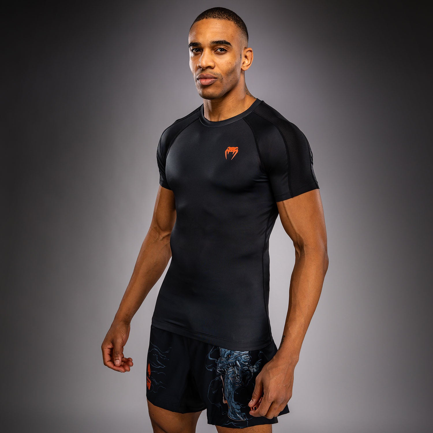 venum-thunder-dragon-kurzarm-rashguard-schwarz-grau-kupfer image 4