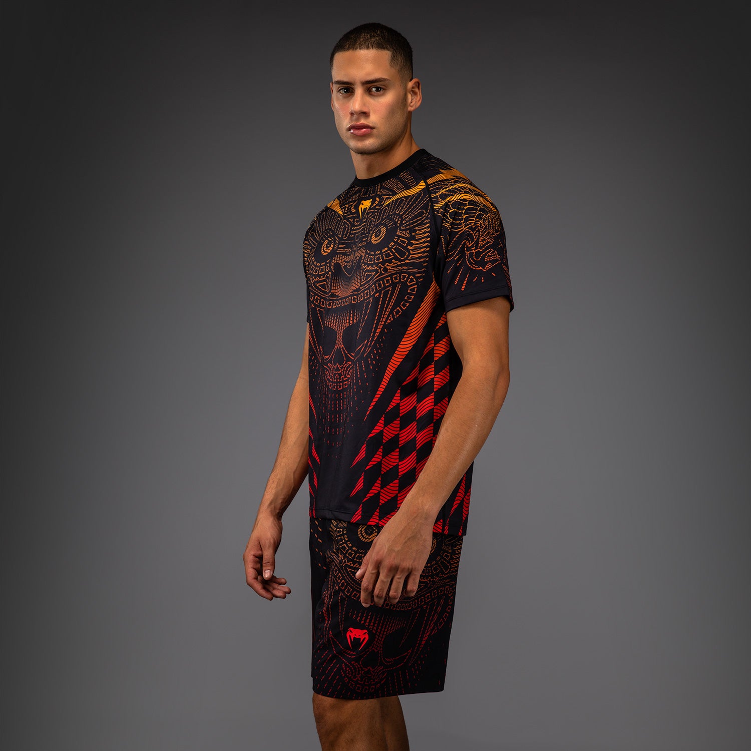 venum-quetzal-fury-dry-tech-t-shirt-herren-schwarz-fury-rot-tangerine image 2