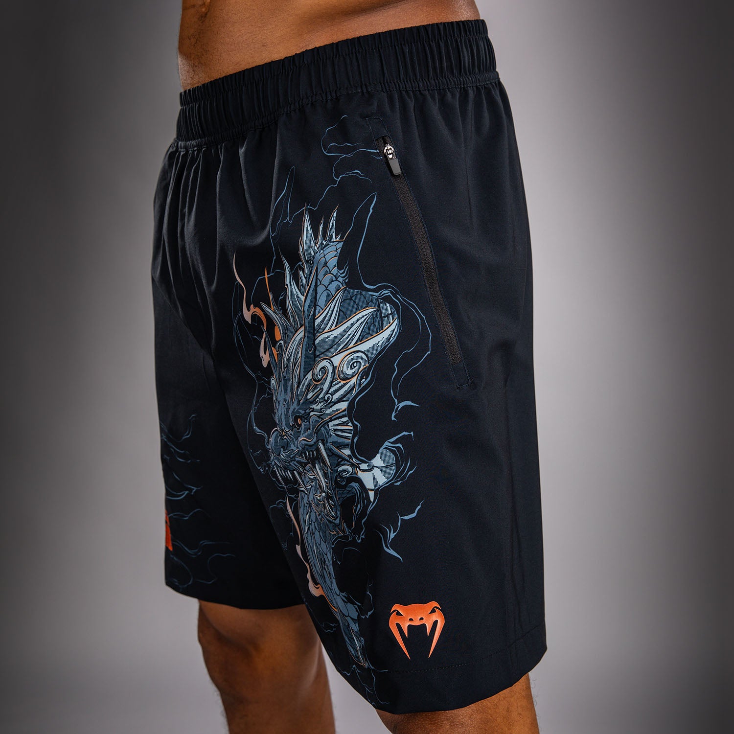 venum-thunder-dragon-trainingsshorts-schwarz-grau-kupfer image 5