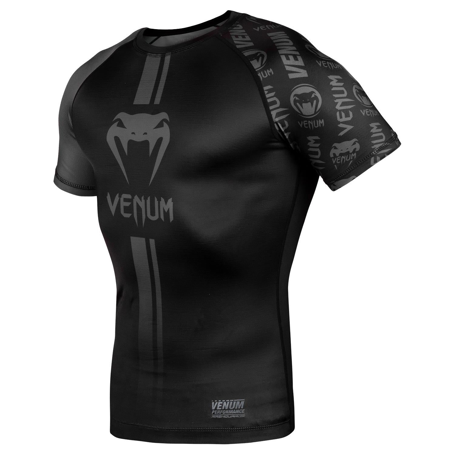 venum-logos-rashguard-kurzarm-schwarz-schwarz image 2