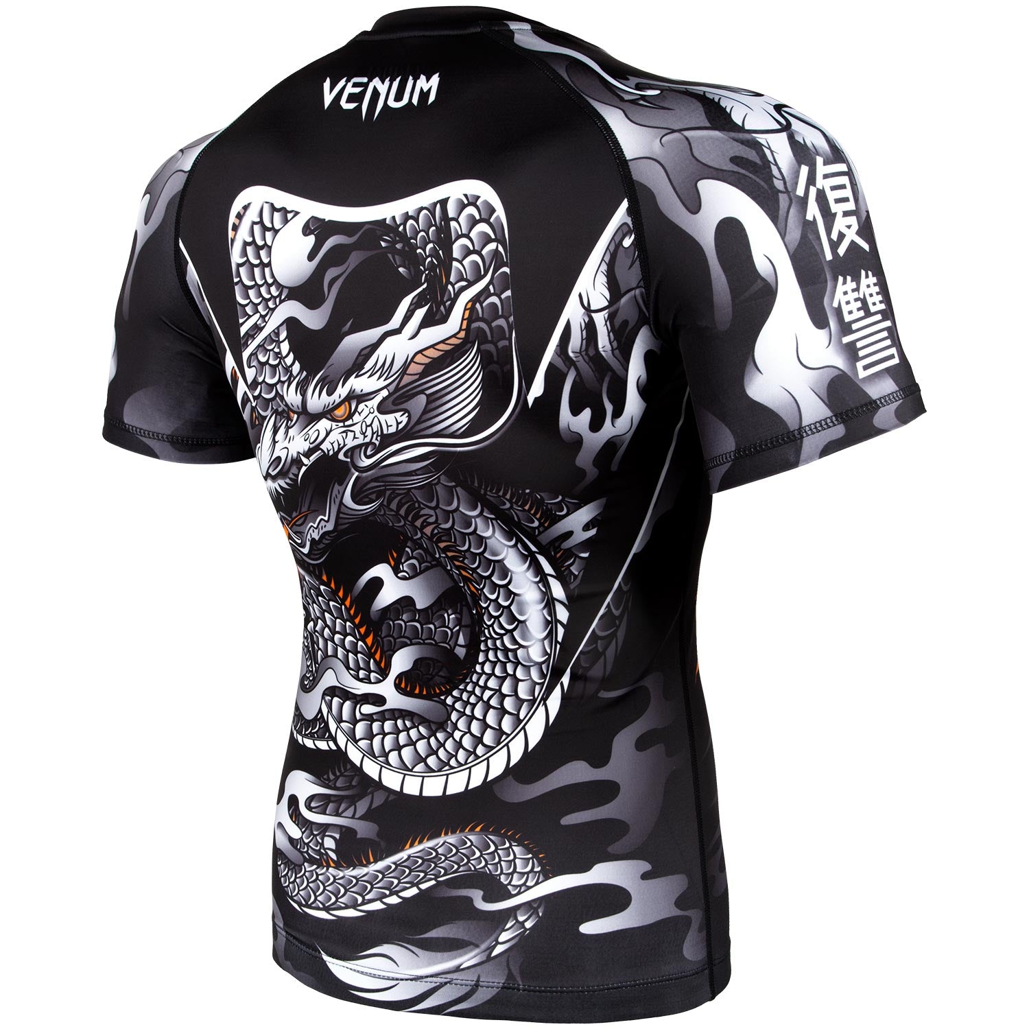 venum-dragon-s-flight-rashguard-kurzarm-schwarz-wei image 3