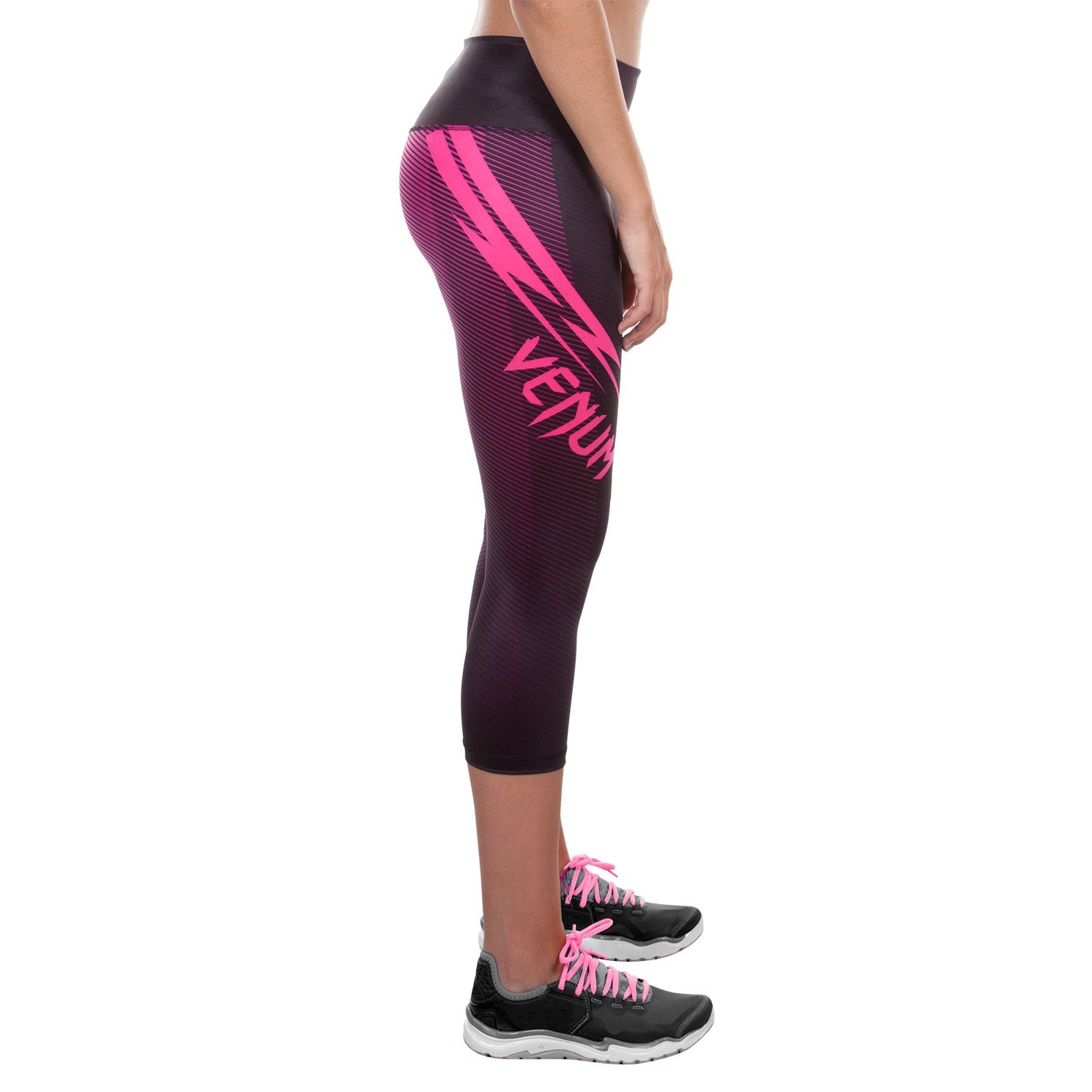 venum-razor-leggings-damen-schwarz-rosa-lang image 4