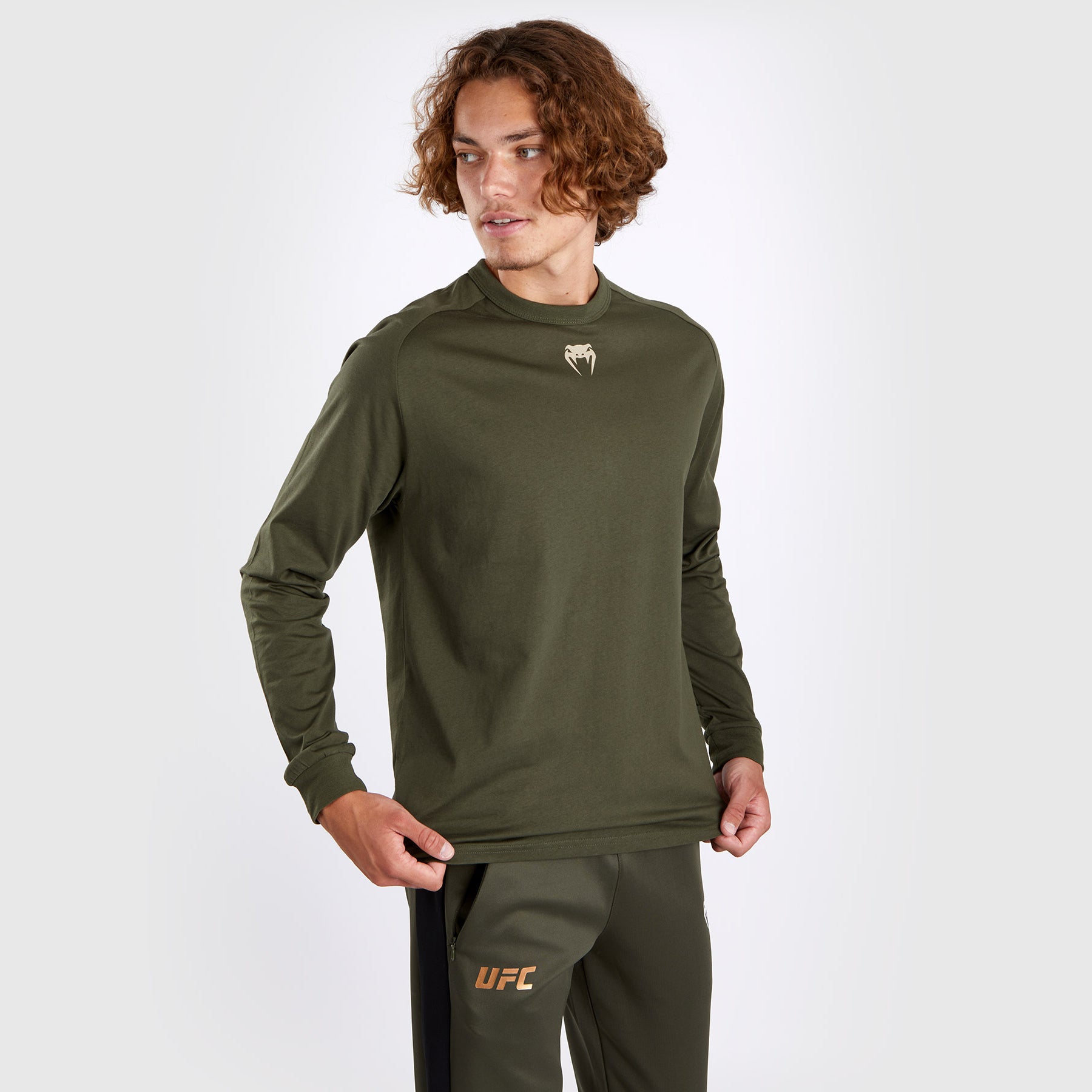 ufc-adrenaline-by-venum-fight-week-langarm-t-shirt-herren-khaki image 5