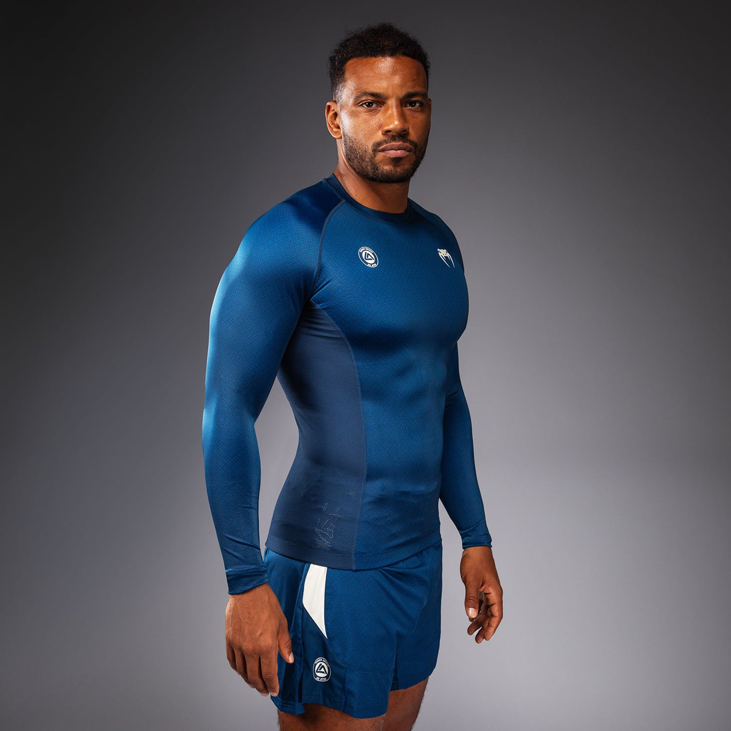 venum-x-roger-gracie-academy-rashguard-langarm-blau image 2