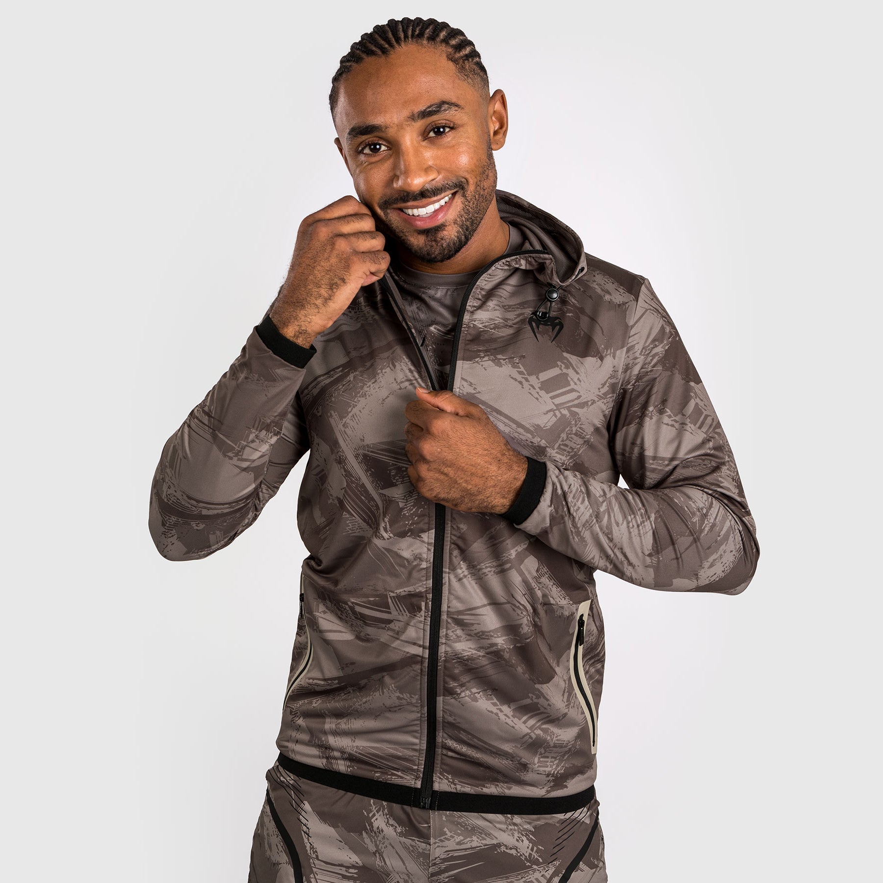 venum-electron-3-0-hoodie-herren-mit-reissverschluss-sand image 2