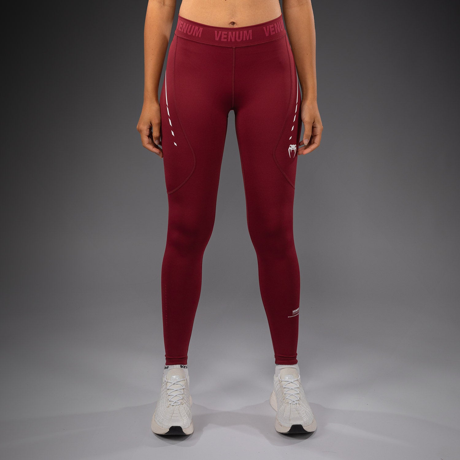 venum-adrenaline-damen-leggings-lang-burgunder-rosa image 1
