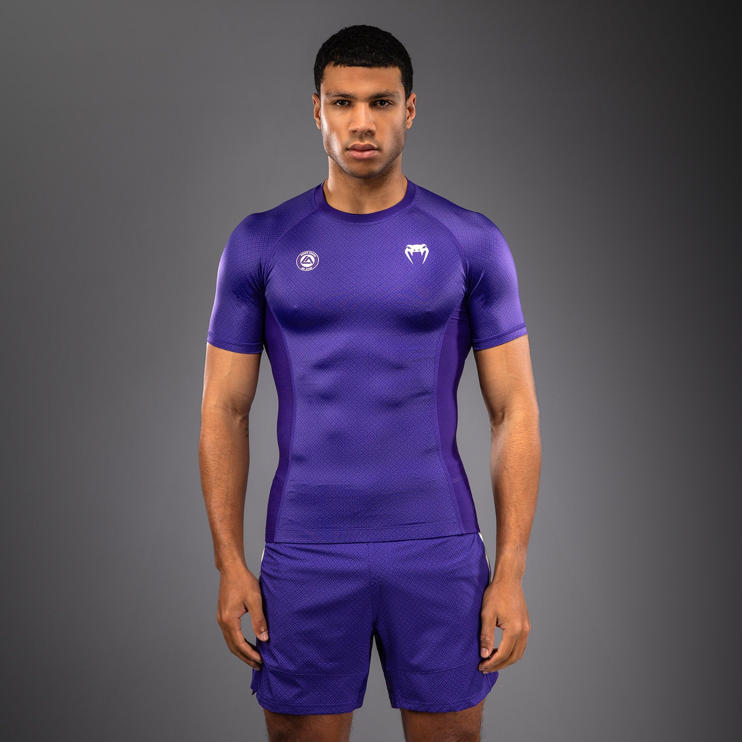 venum-x-roger-gracie-academy-kurzarm-rashguard-lila-herren image 2