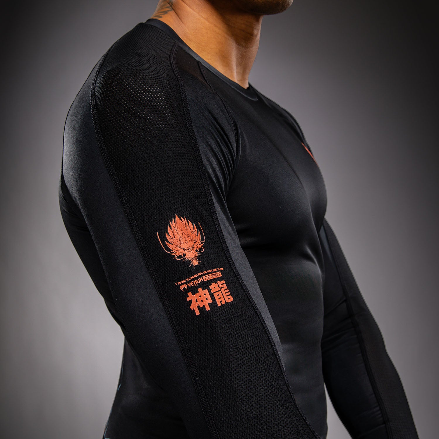 venum-thunder-dragon-rashguard-langarm-schwarz-grau-kupfer image 7
