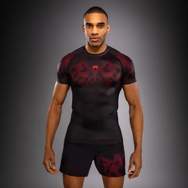 venum-spectre-kurzarm-rashguard-schwarz-rot image 1