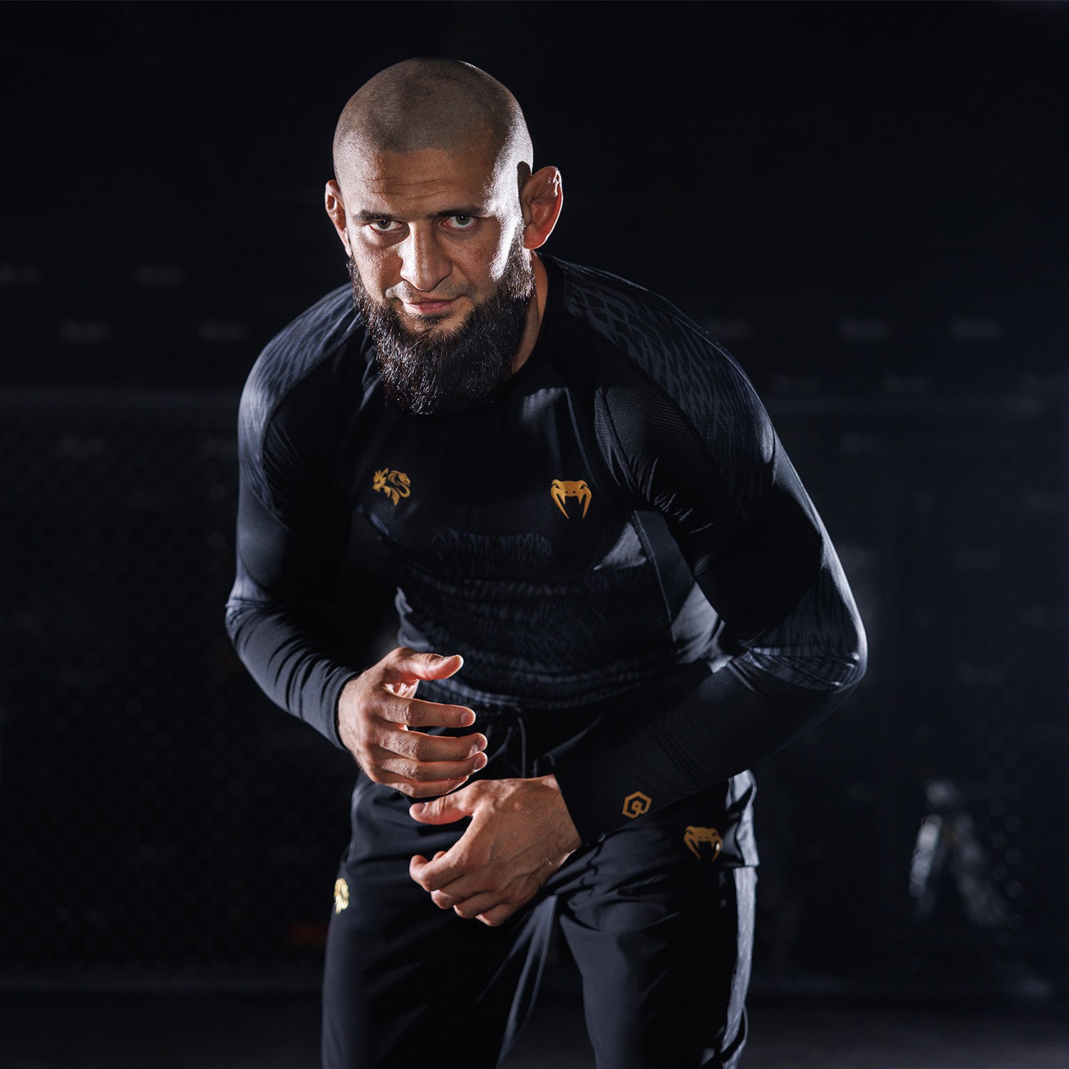 venum-x-chimaev-wild-borz-langarm-rashguard-schwarz-grau image 2